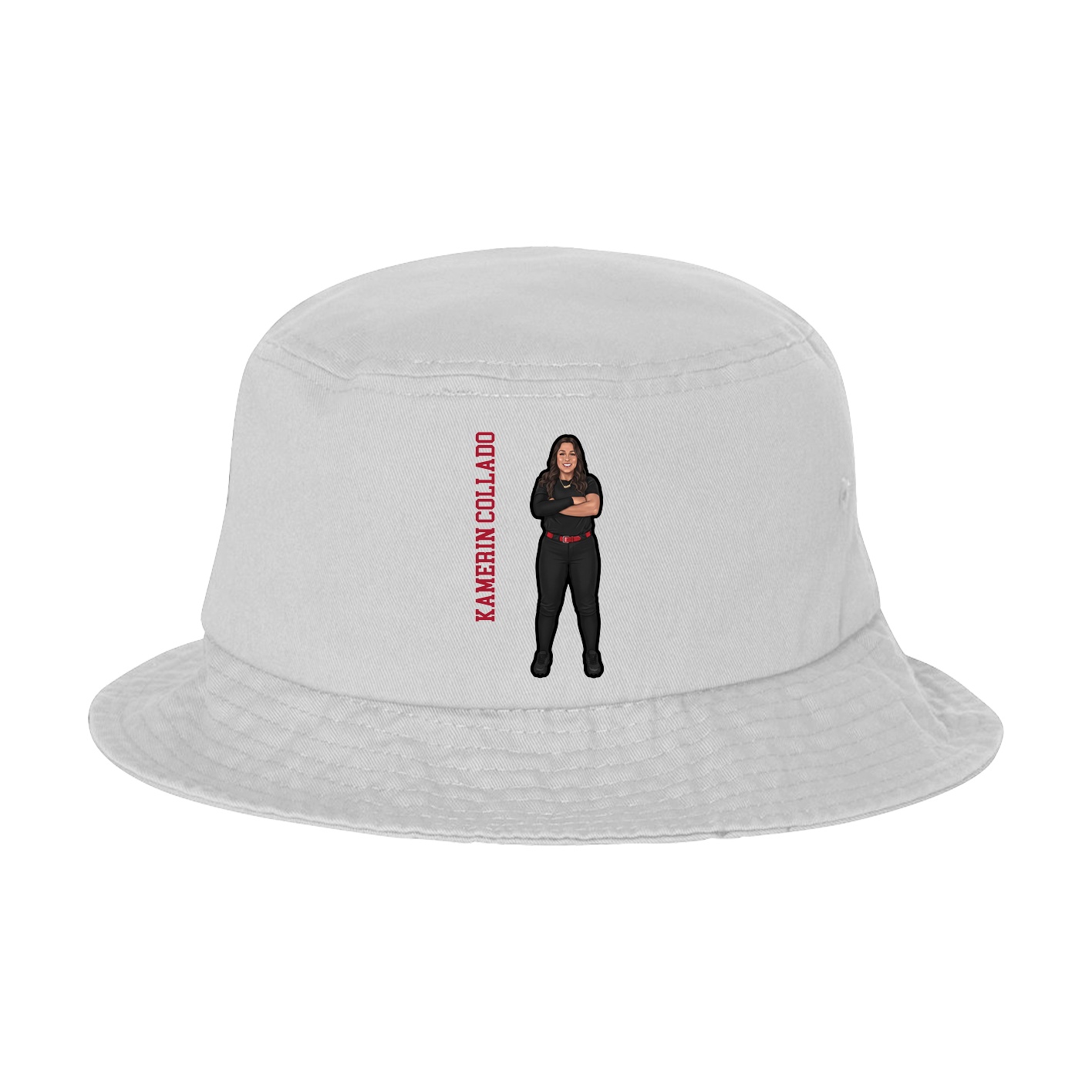 Bucket Cap — Name Vertical in White