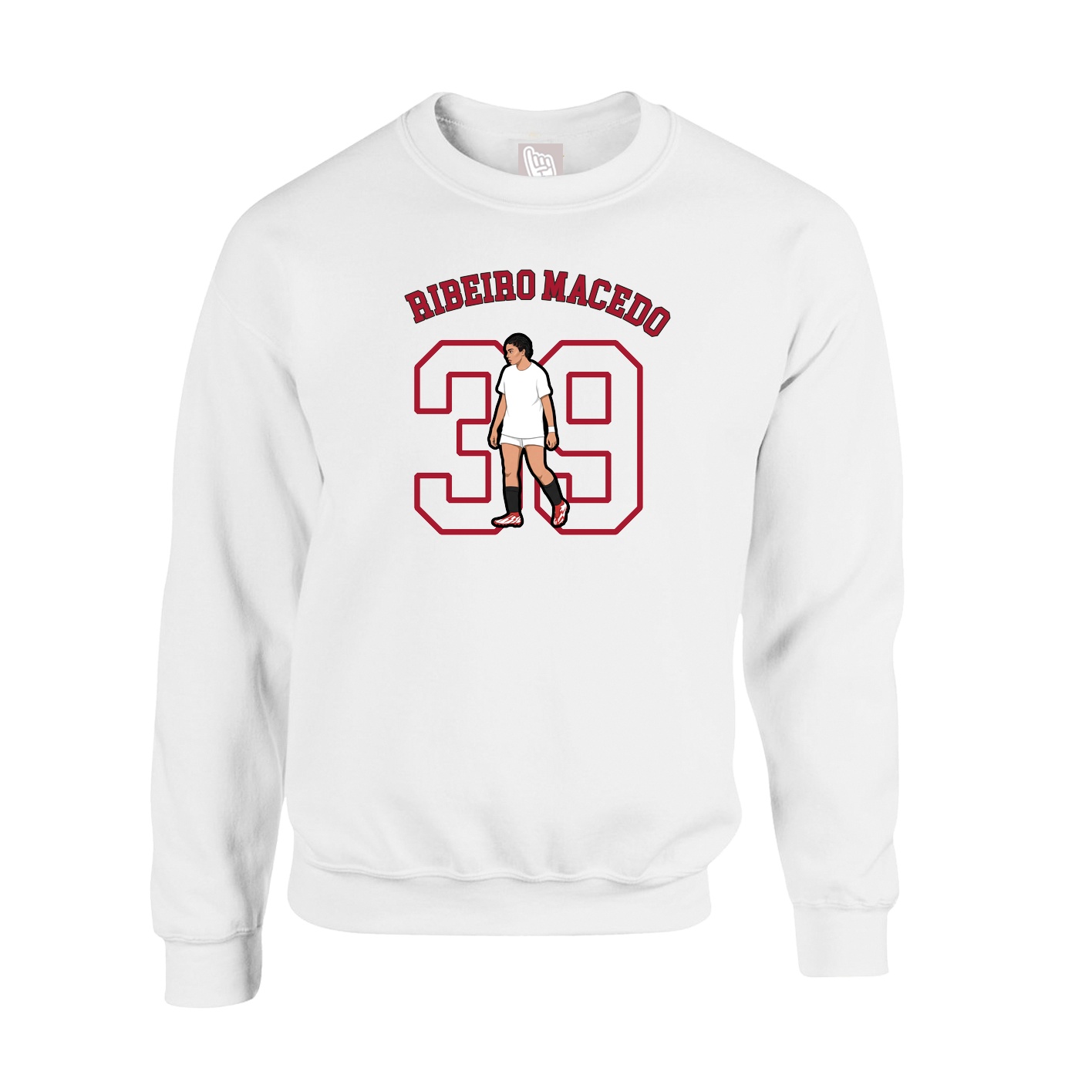 Fleece Crew — Shirsey Arch in White