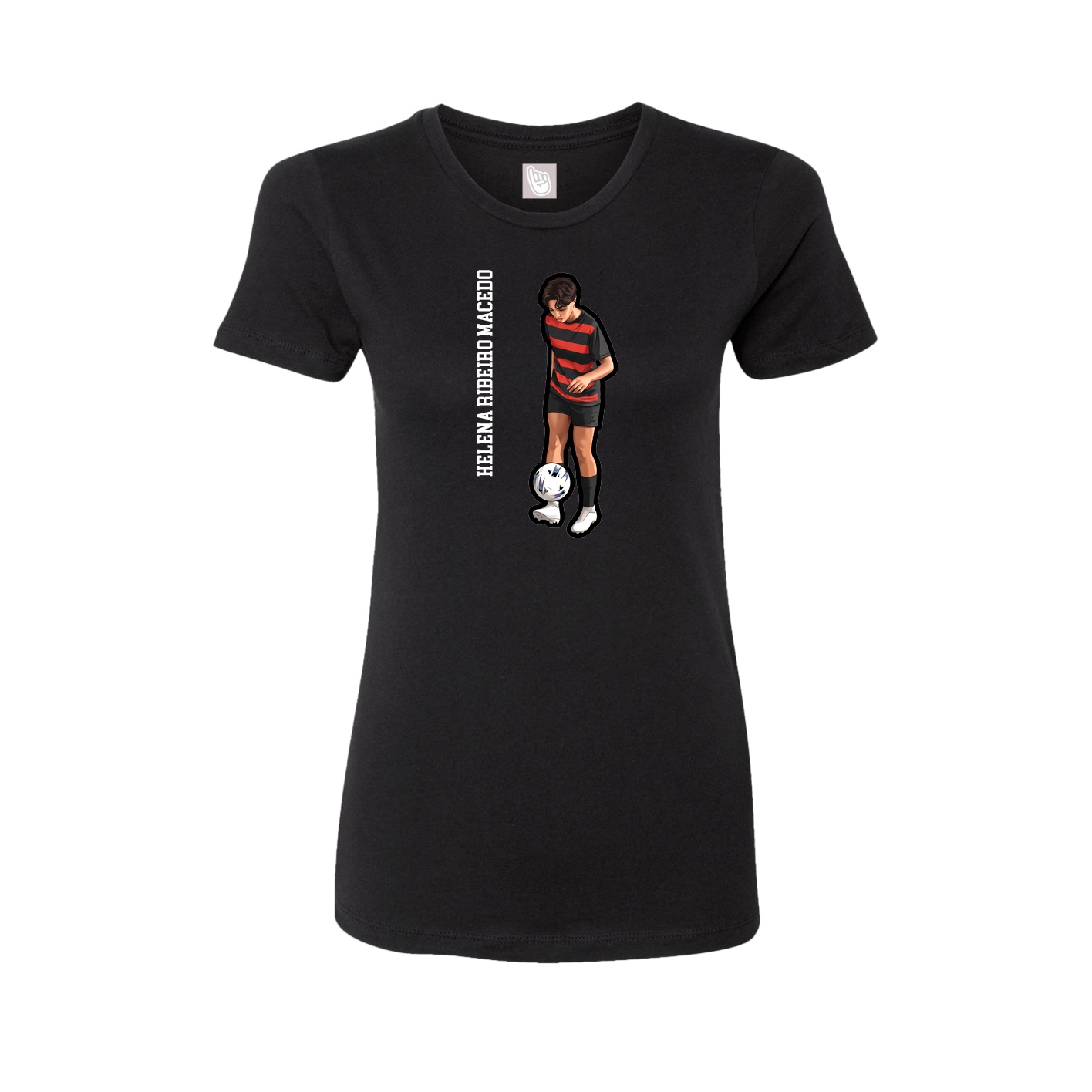 Fitted Women's Tee — Name Vertical in Black