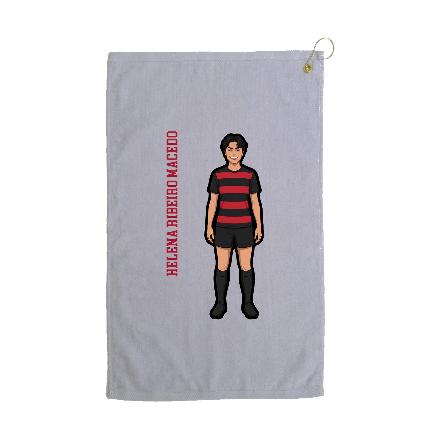 Golf Towel — Name Vertical in Grey
