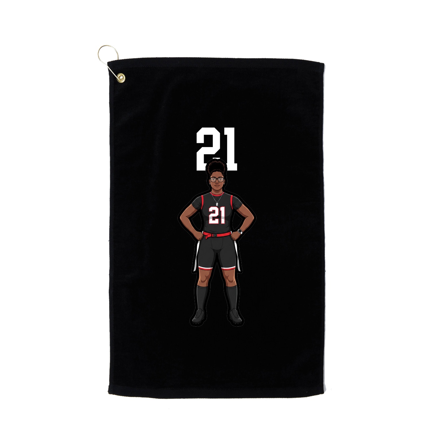 Golf Towel — Number Top in Black