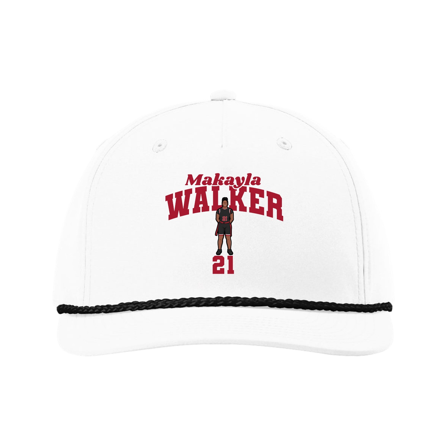 Five-Panel Classic Rope Cap — Signature Arch in White