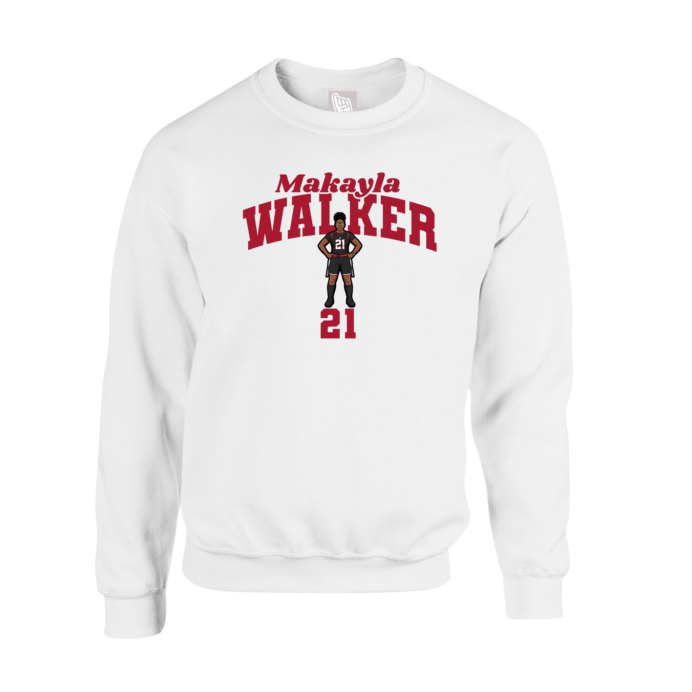 Fleece Crew — Signature Arch in White