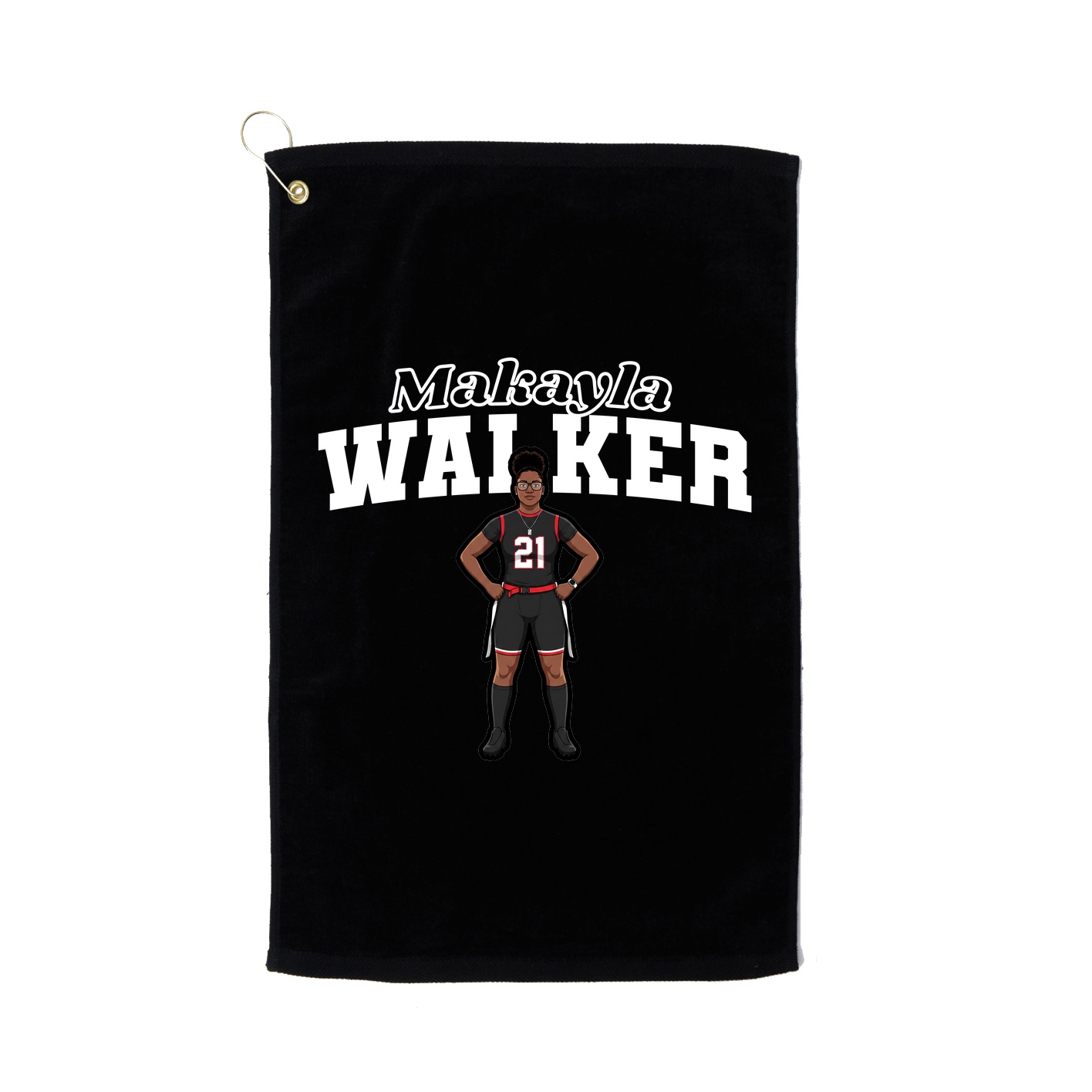 Golf Towel — Name Arch in Black