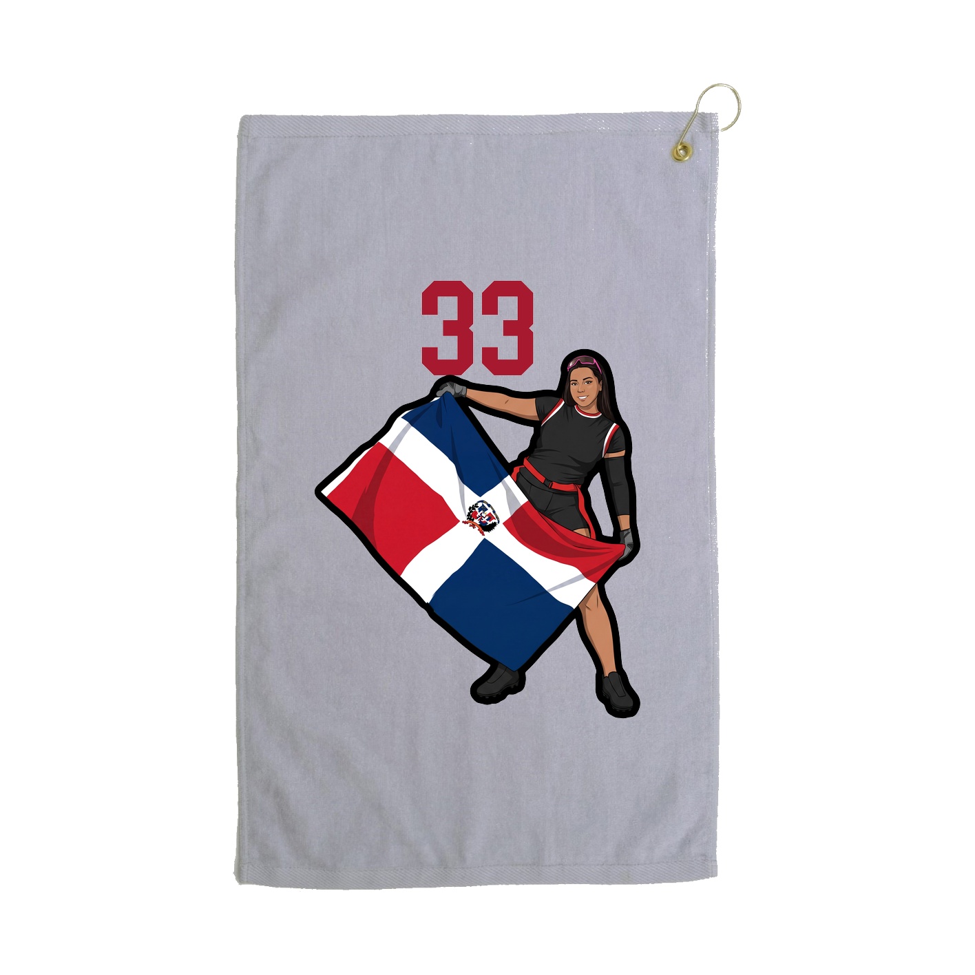 Golf Towel — Number Top in Grey