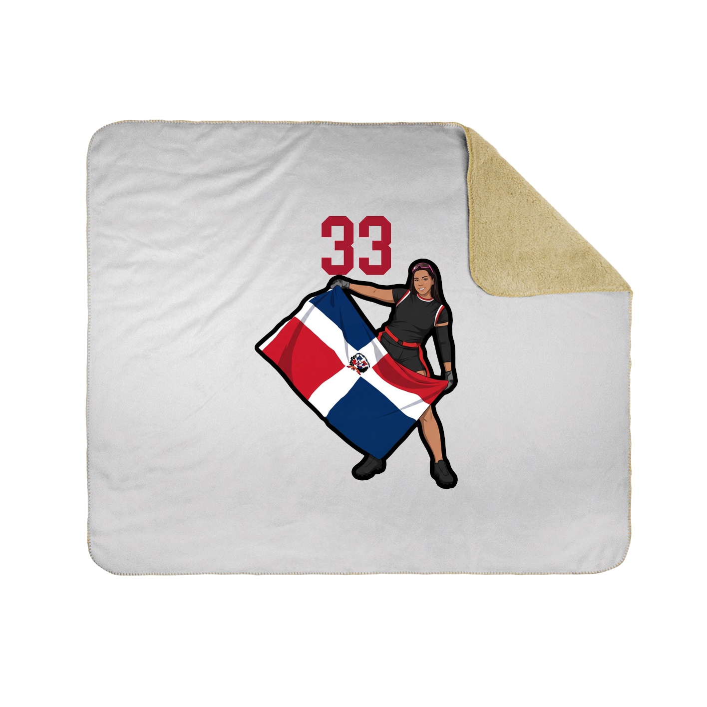 Throw Blanket — Number Top in White
