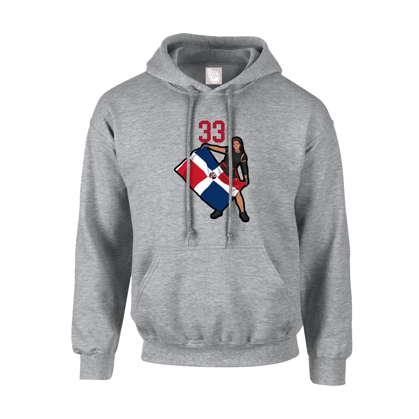 Youth Hoodie — Number Top in Grey