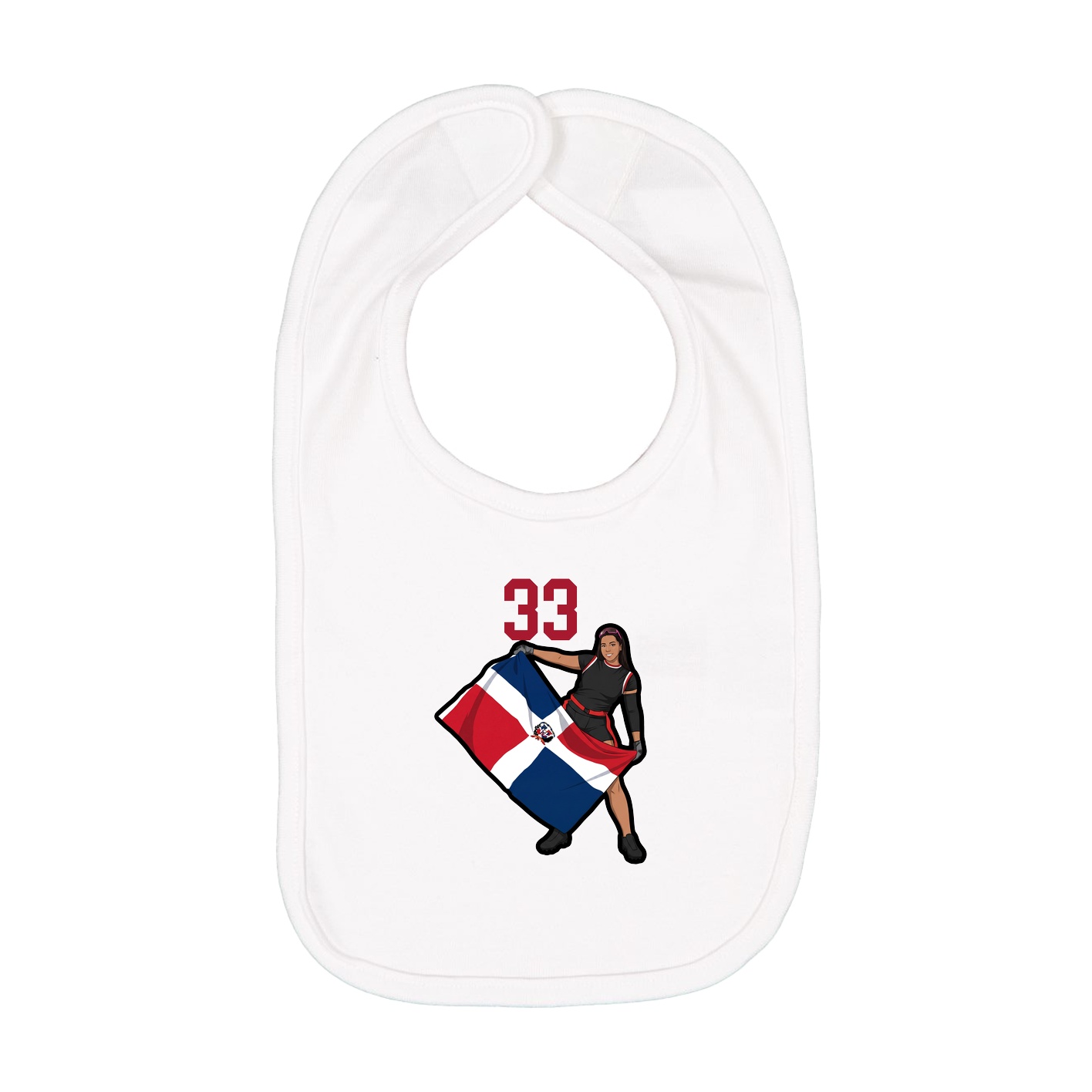 Infant Bib — Number Top in White
