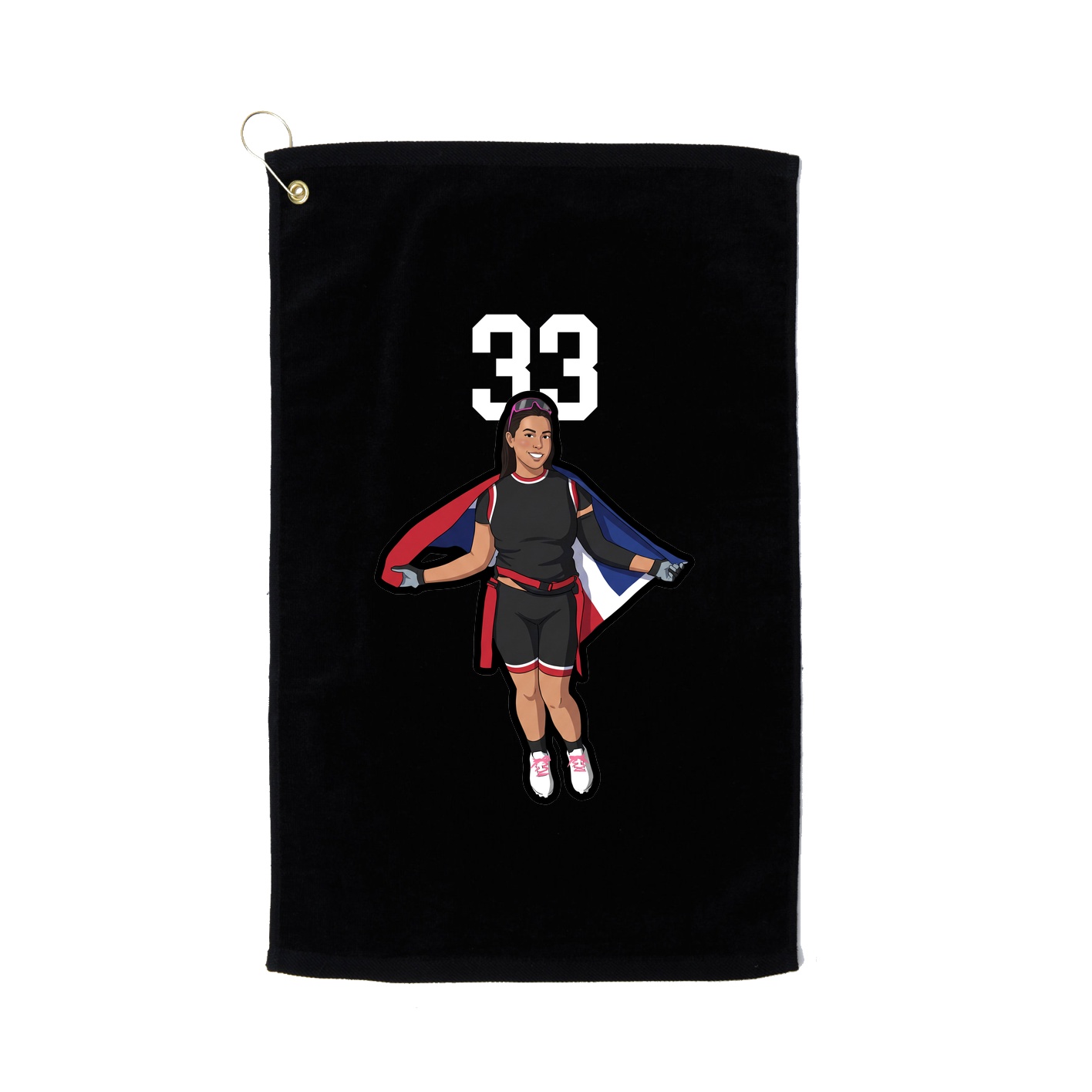 Golf Towel — Number Top in Black
