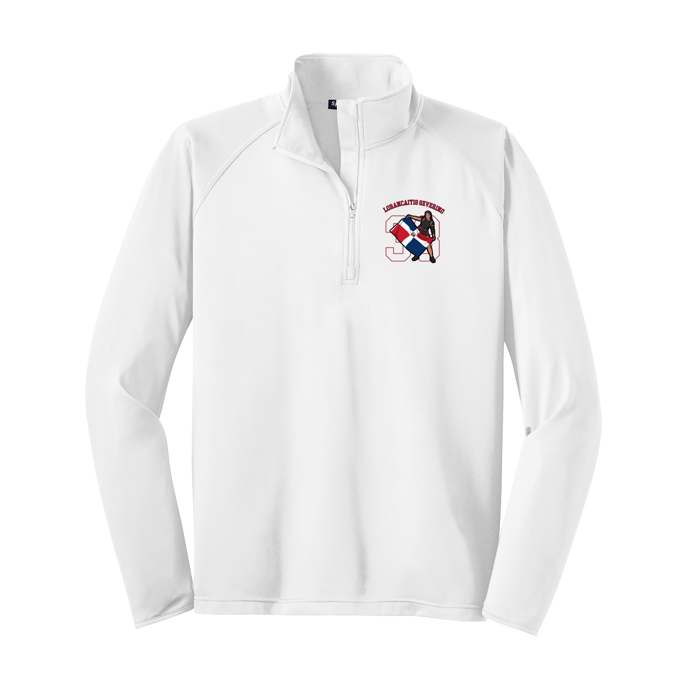 Q-Zip Pullover — Shirsey Arch in White