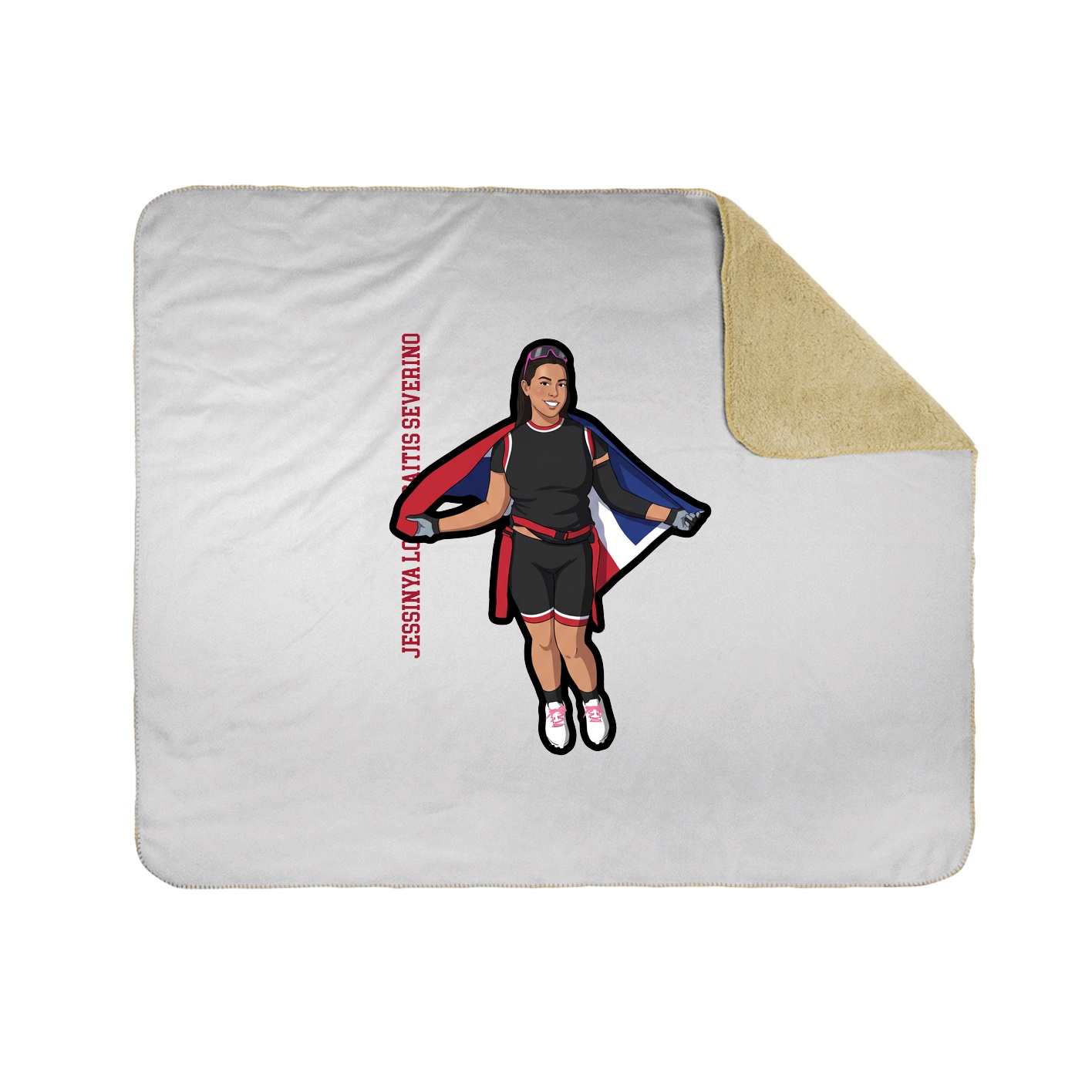 Throw Blanket — Name Vertical in White