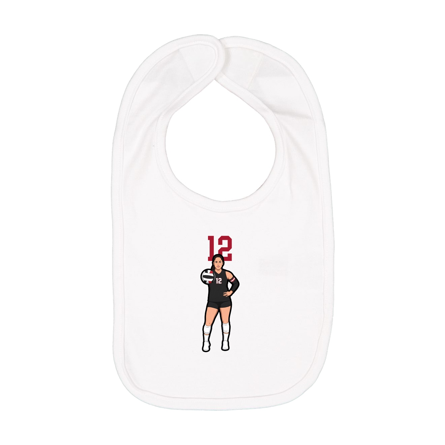 Infant Bib — Number Top in White