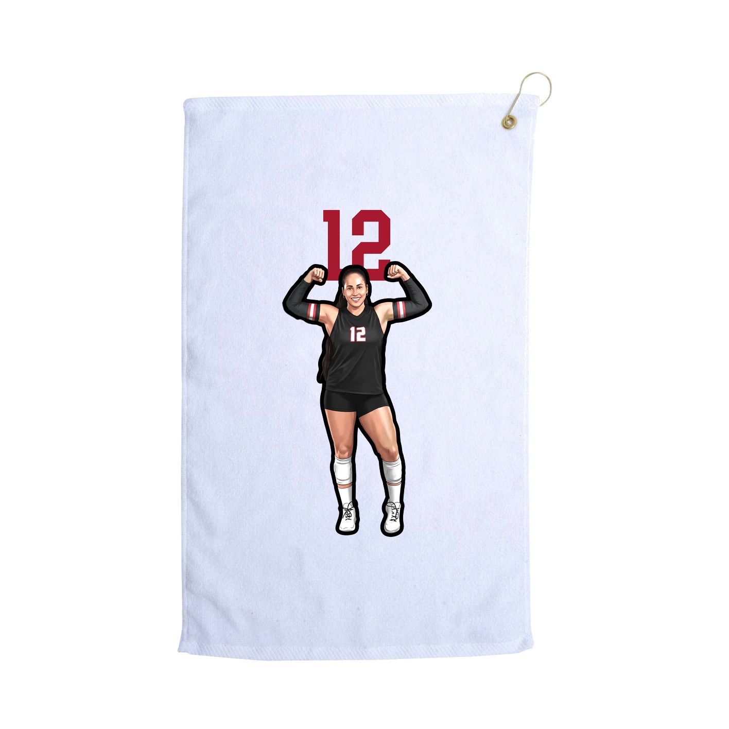 Golf Towel — Number Top in White