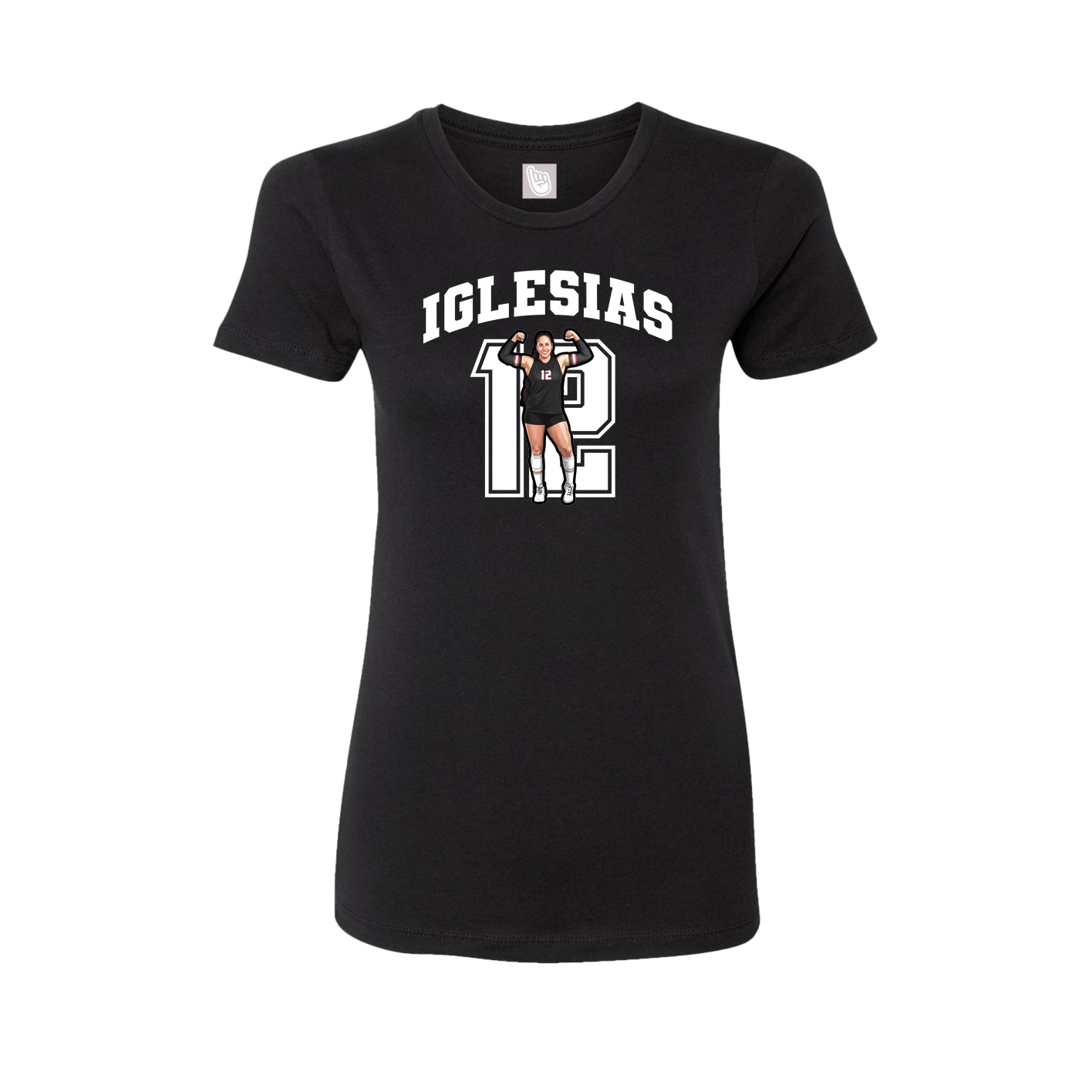Fitted Women's Tee — Number in Black