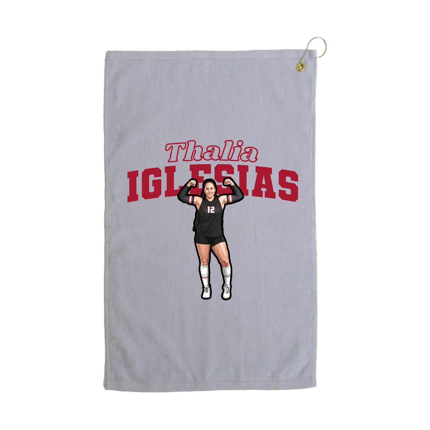 Golf Towel — Name Arch in Grey
