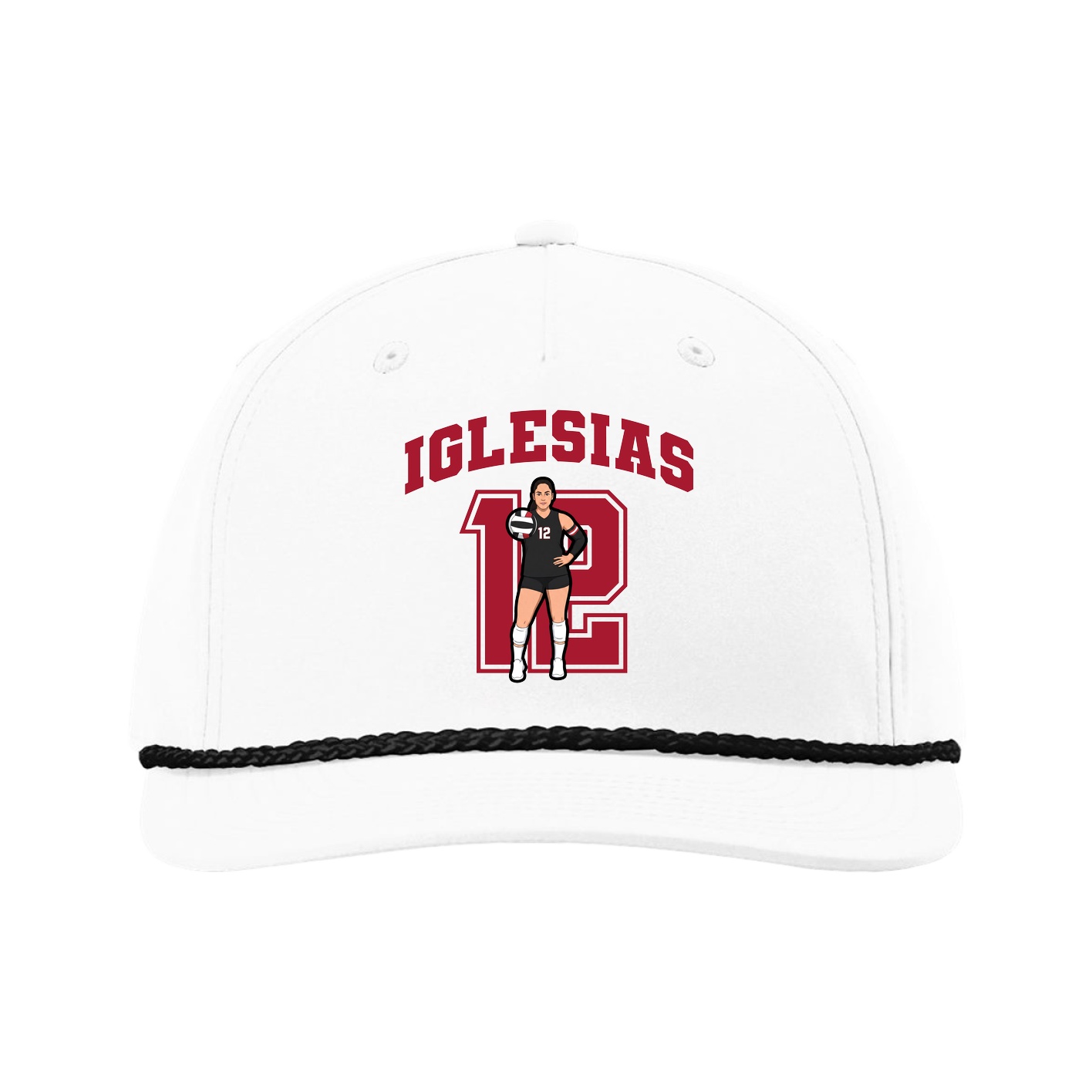 Five-Panel Classic Rope Cap — Number in White