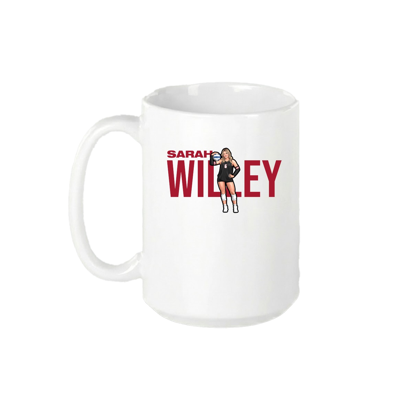 15oz Coffee Mug — Player Name in White