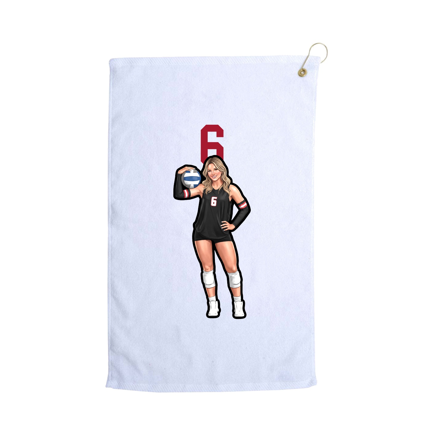 Golf Towel — Number Top in White