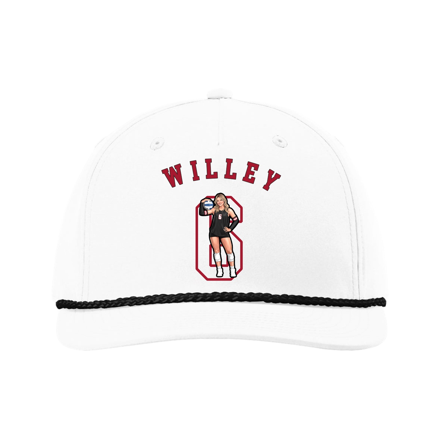 Five-Panel Classic Rope Cap — Shirsey Arch in White