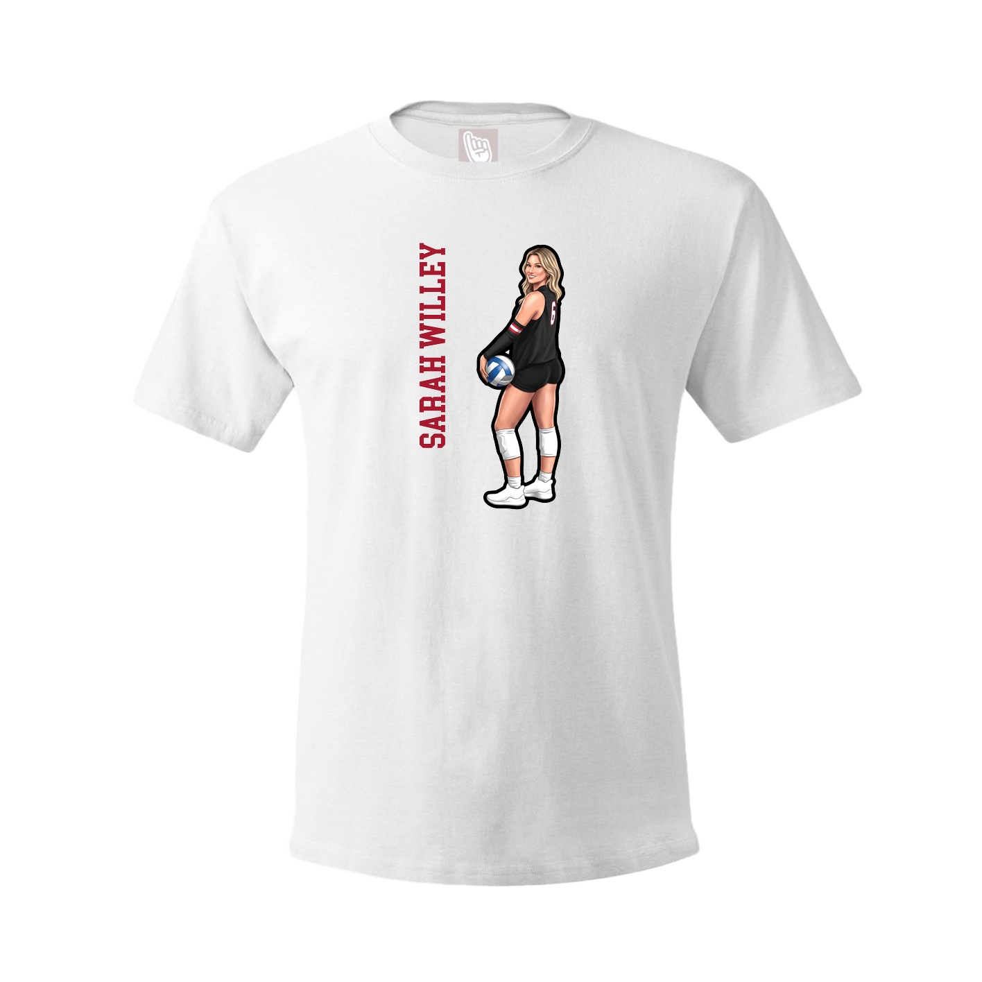 Tee — Name Vertical in White