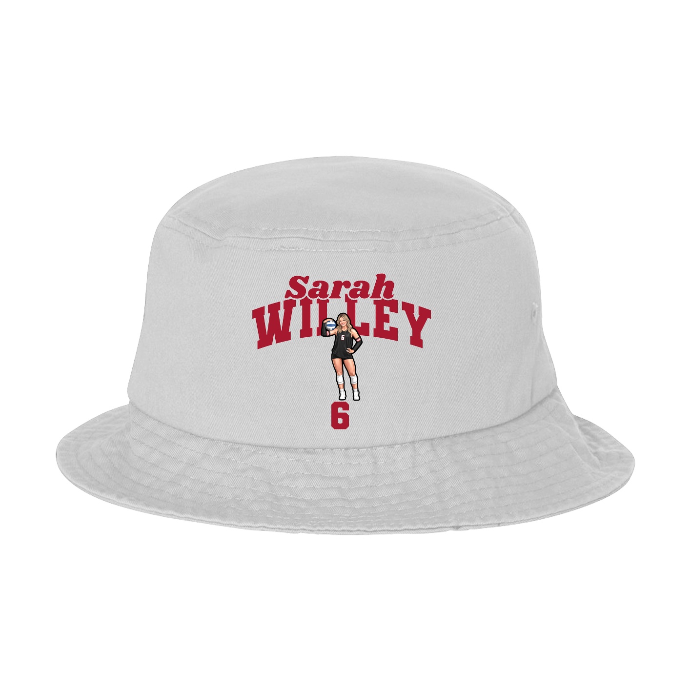 Bucket Cap — Signature Arch in White