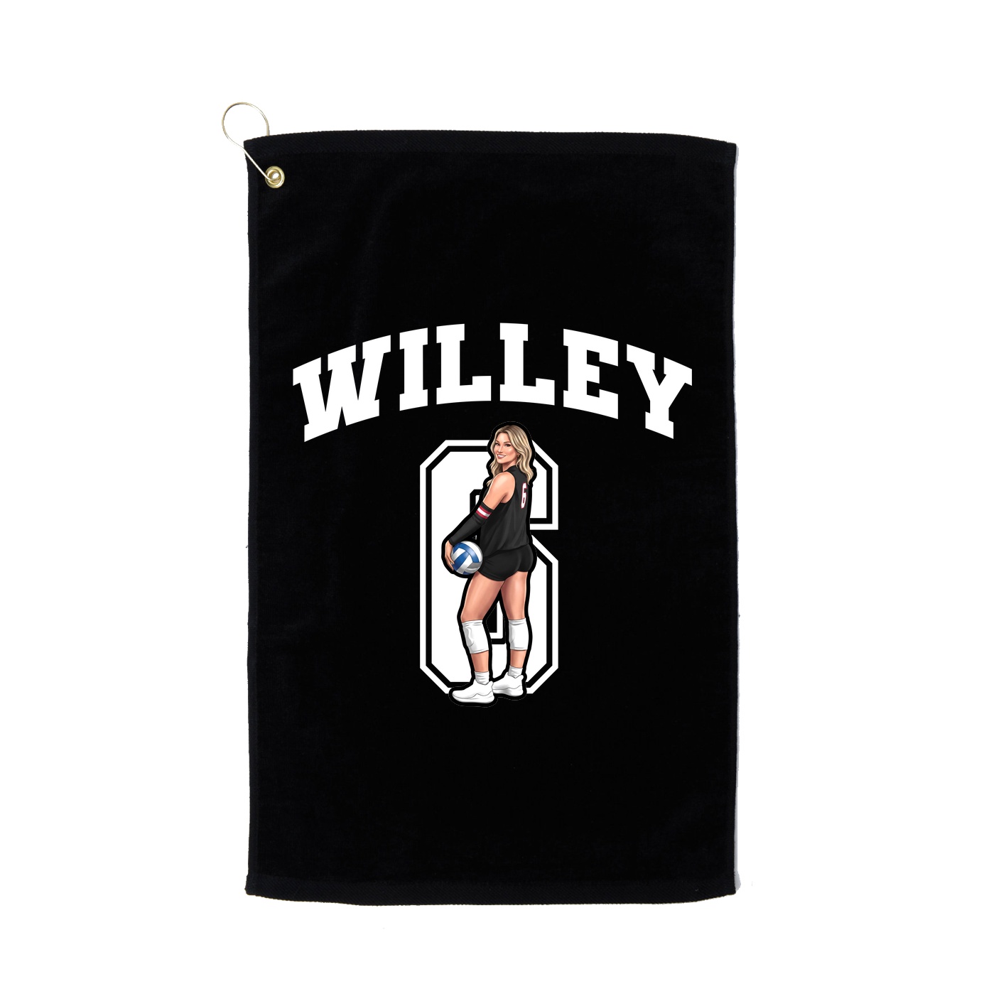 Golf Towel — Number in Black