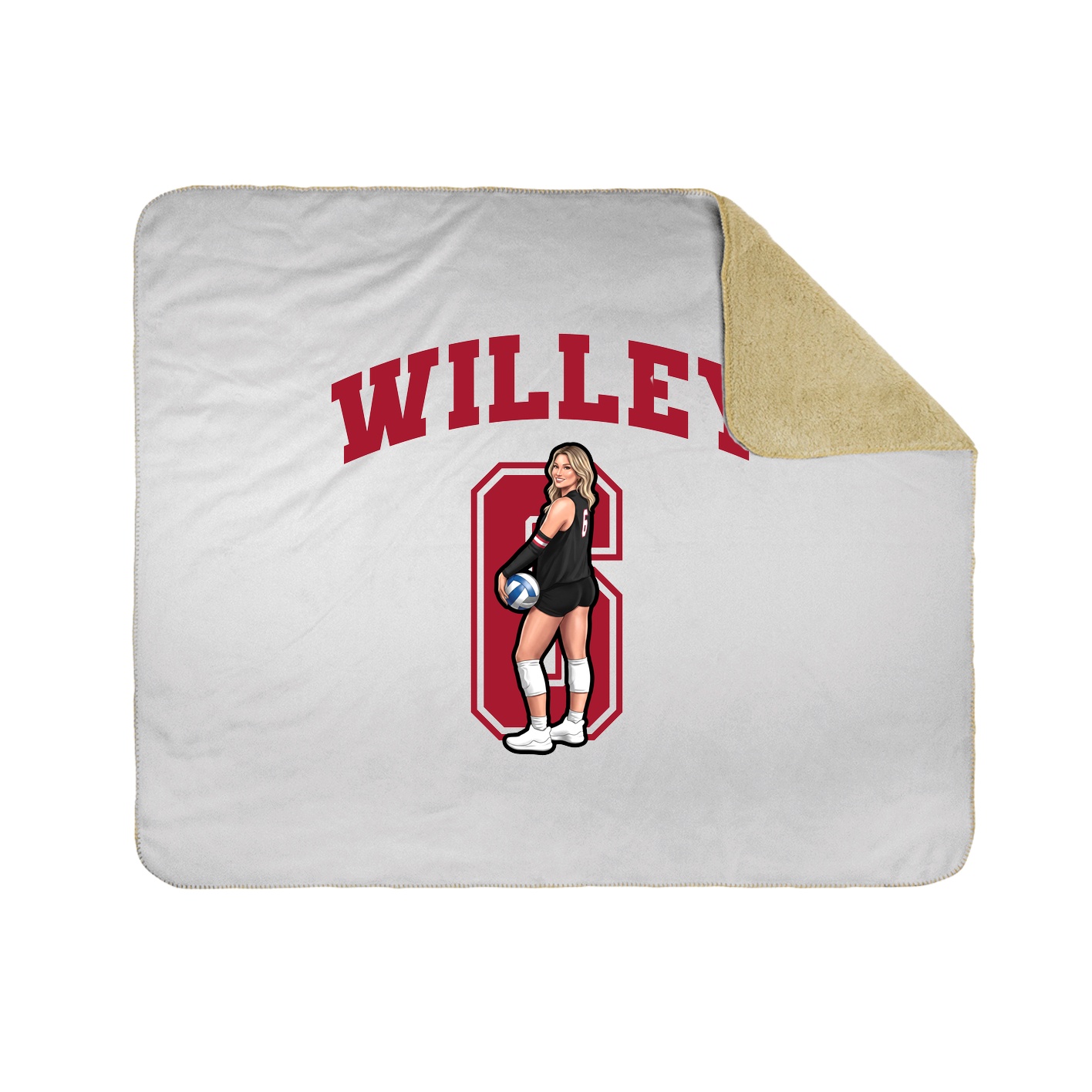 Throw Blanket — Number in White