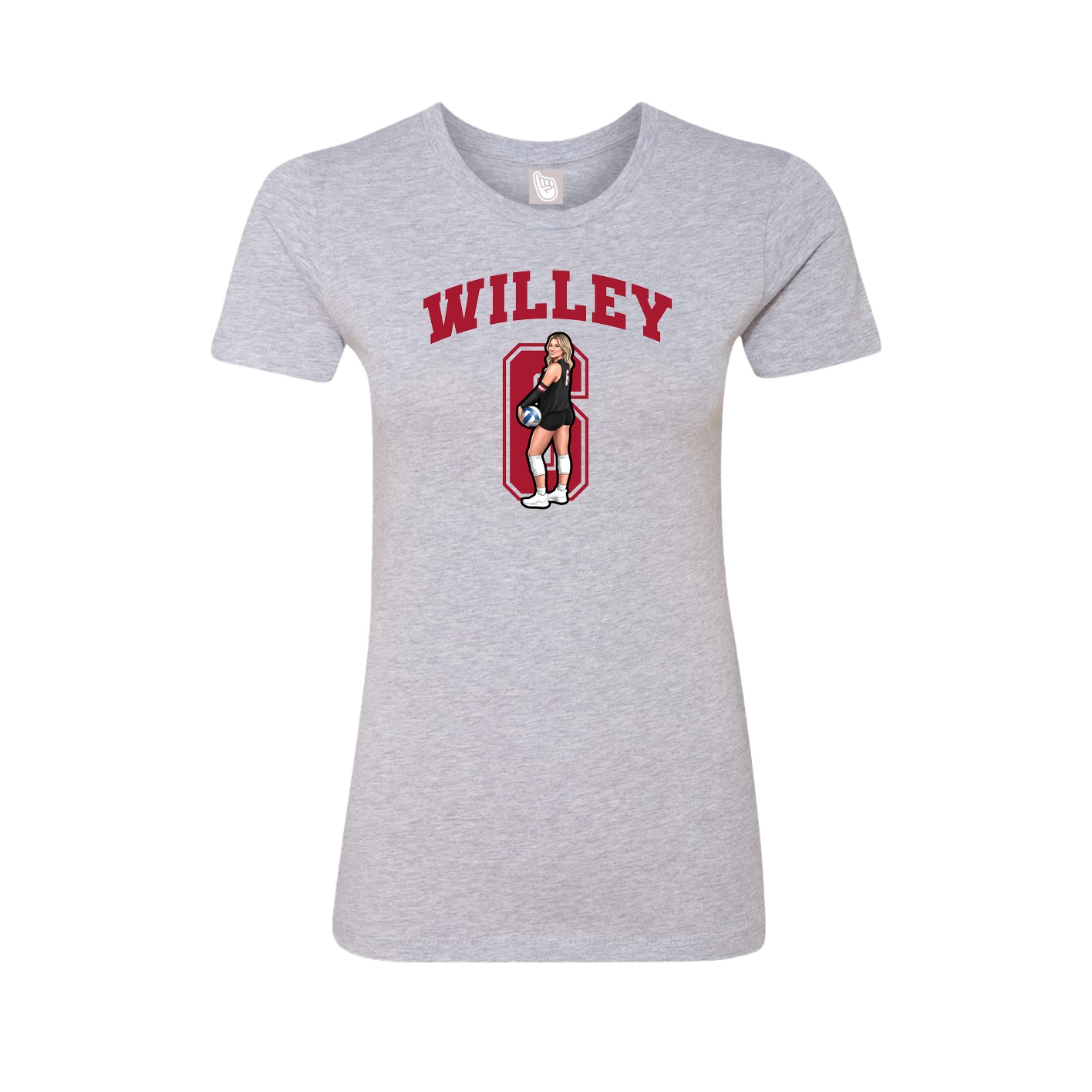 Fitted Women's Tee — Number in Grey