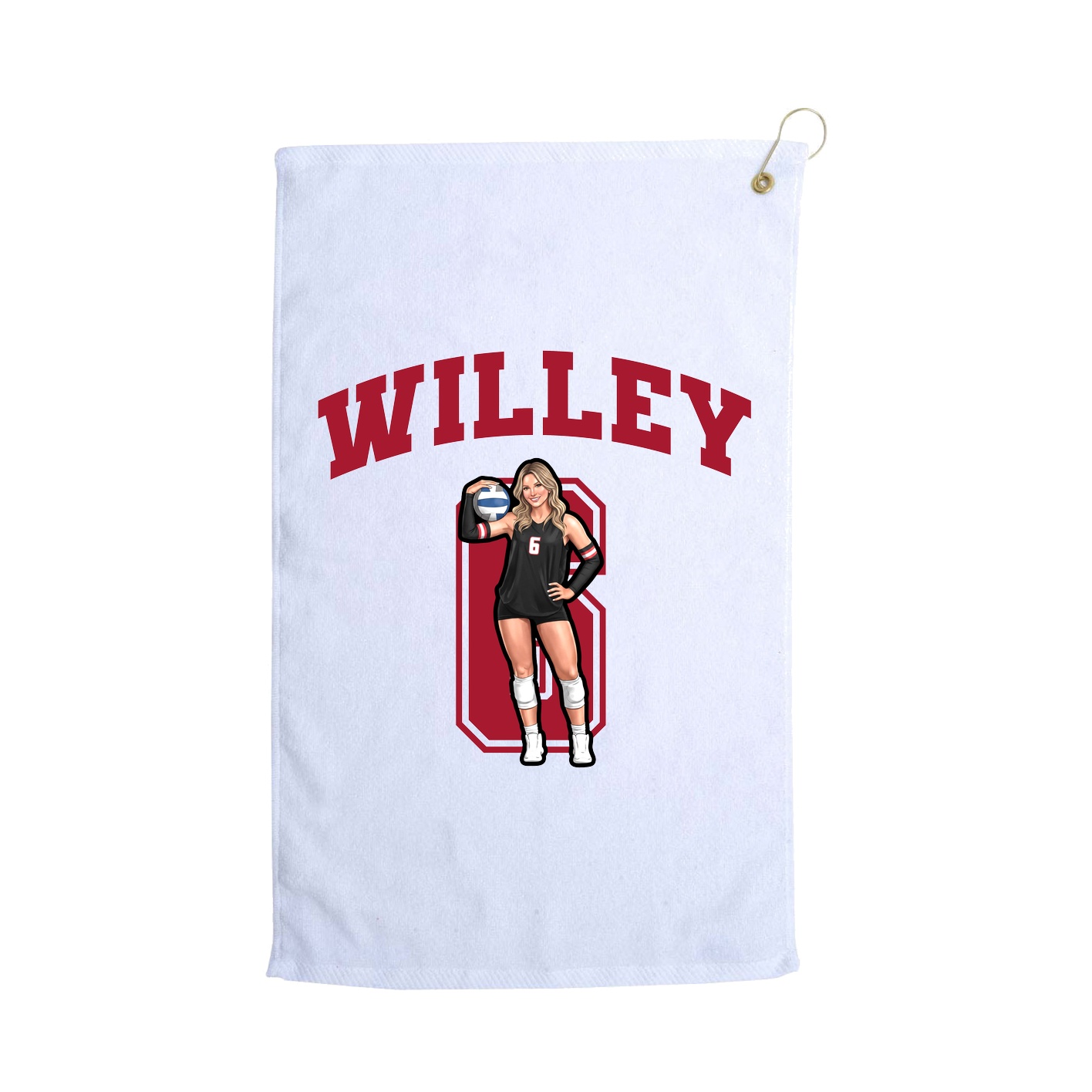 Golf Towel — Number in White