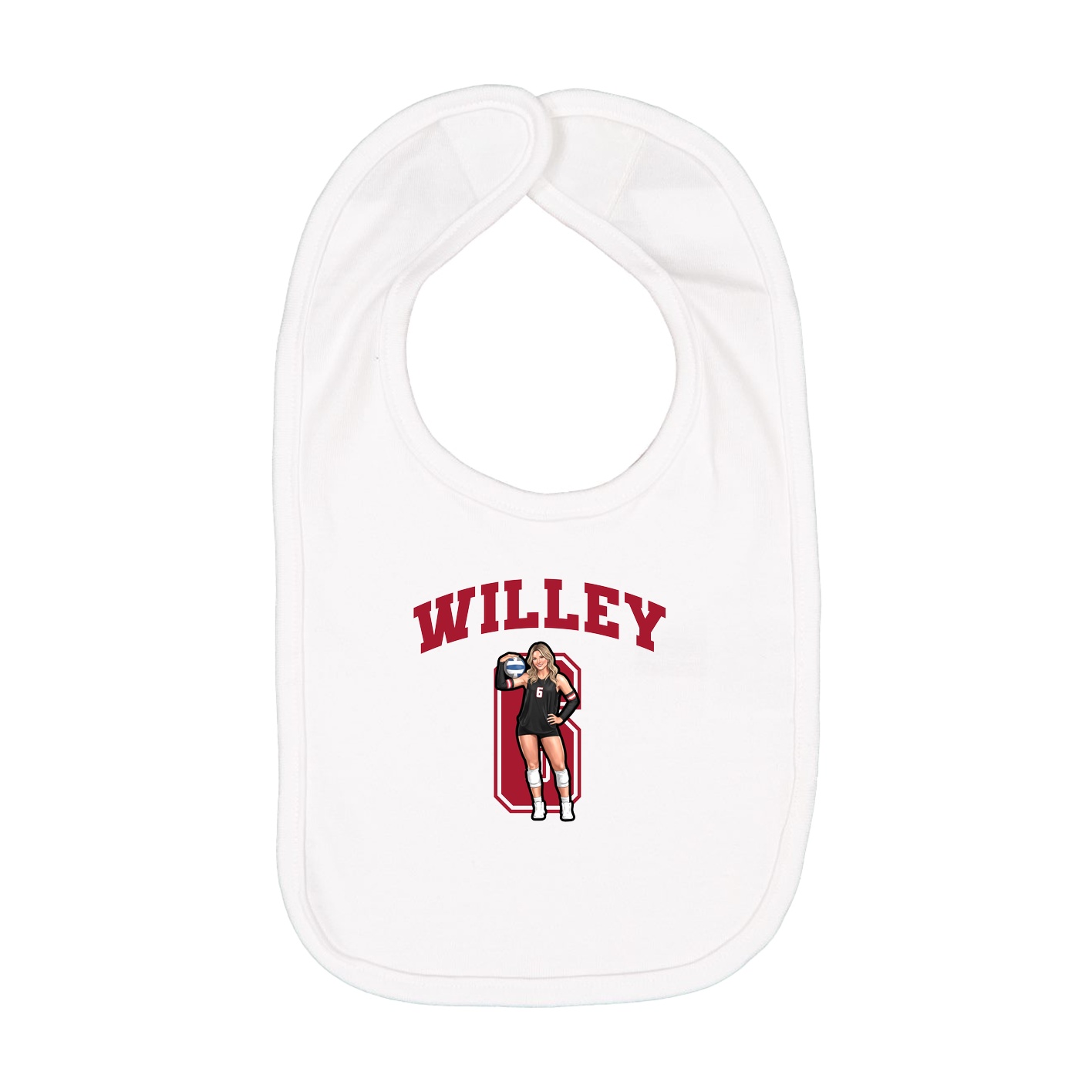 Infant Bib — Number in White