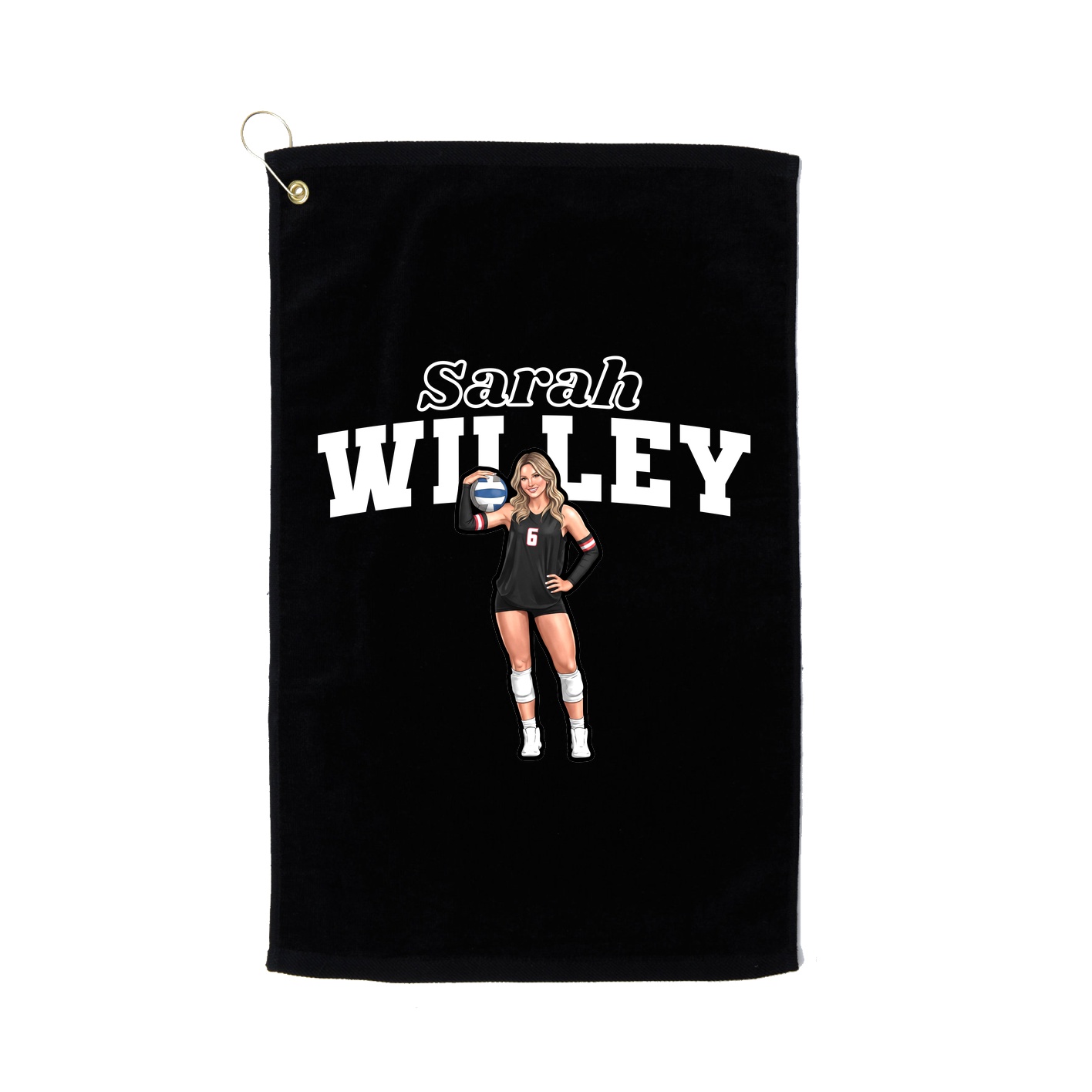Golf Towel — Name Arch in Black