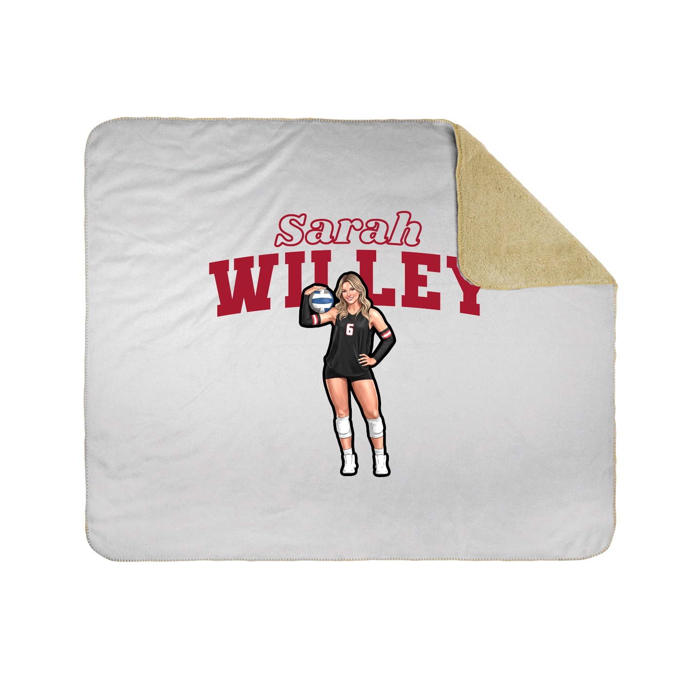 Throw Blanket — Name Arch in White