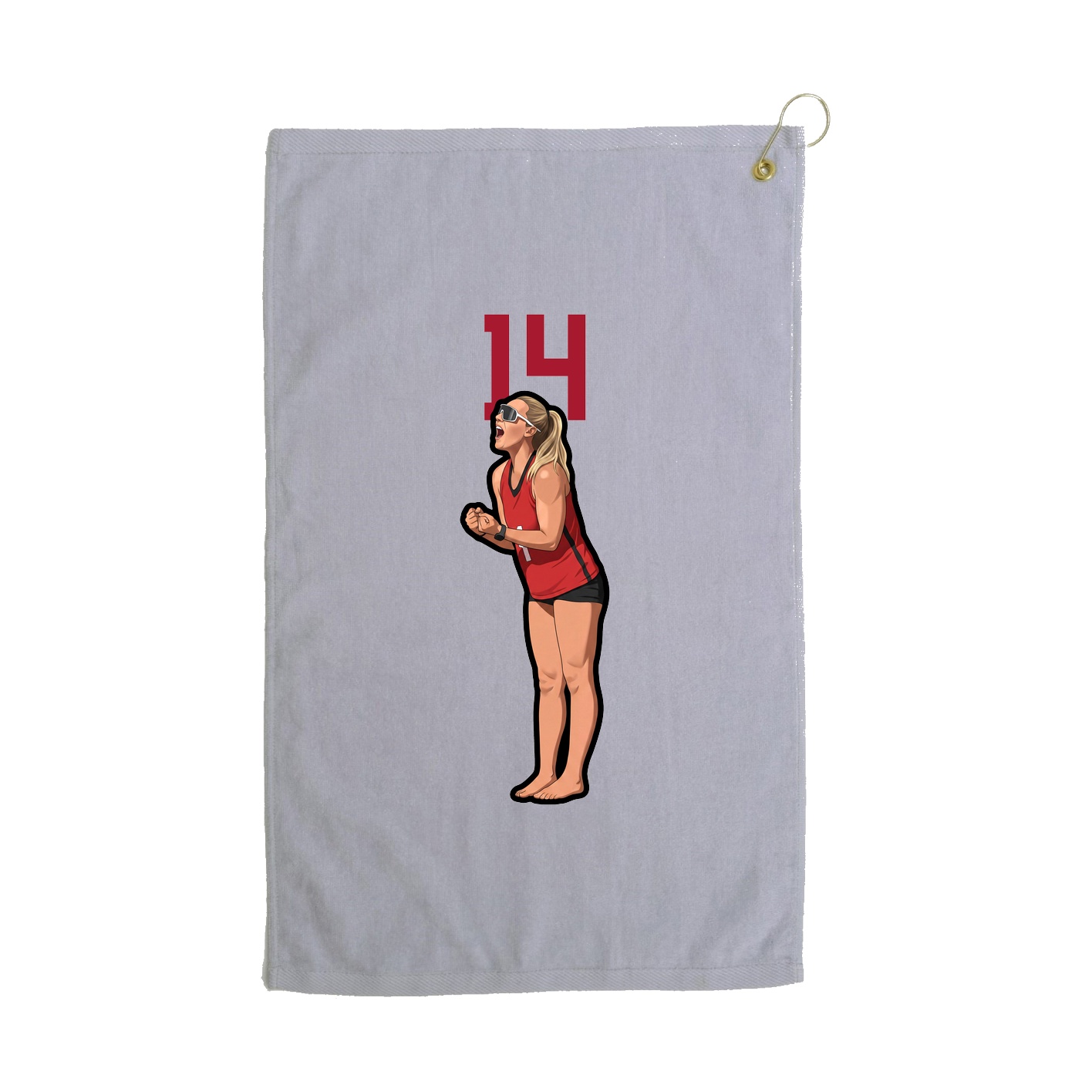 Golf Towel — Number Top in Grey