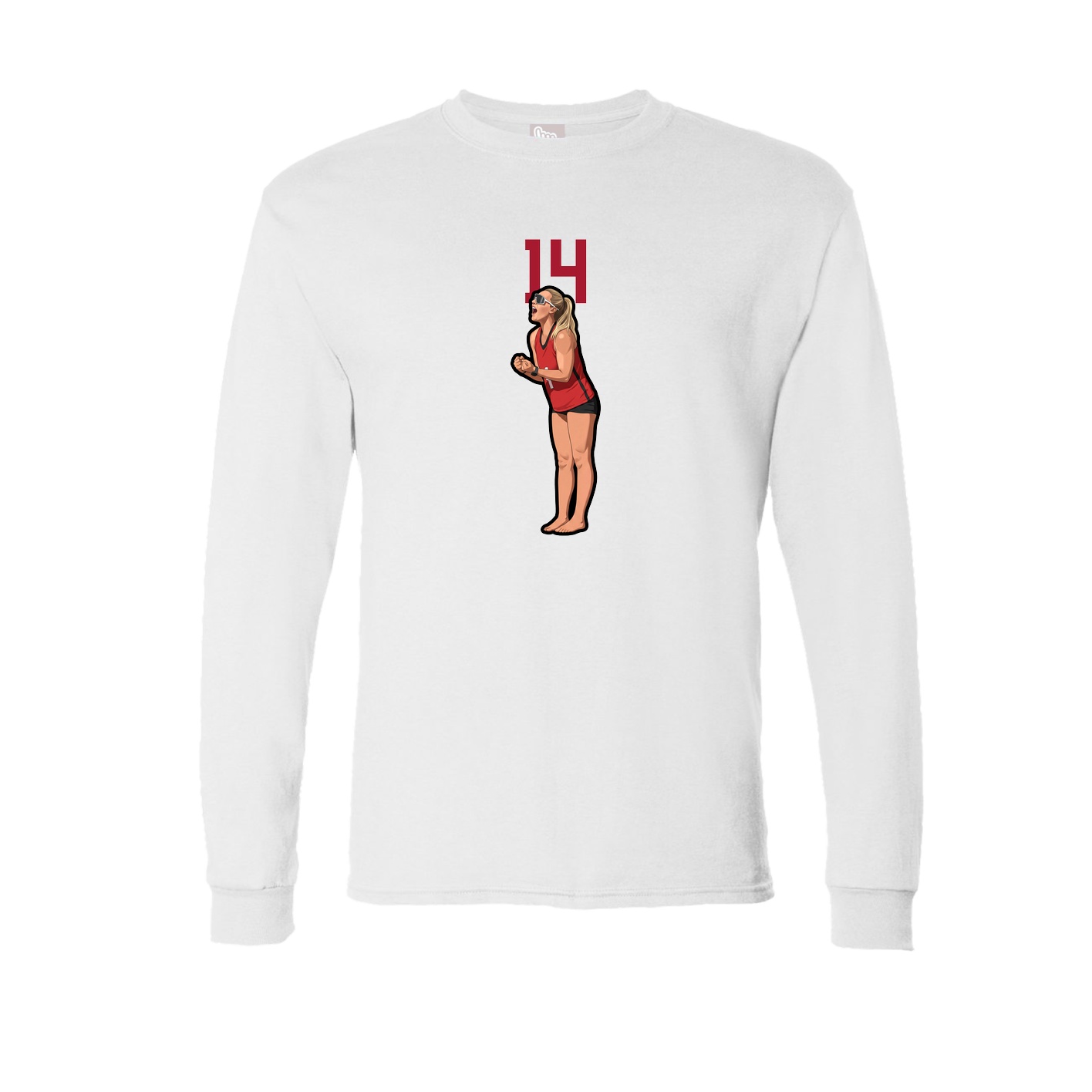 Long Sleeve Tee — Number Top in White