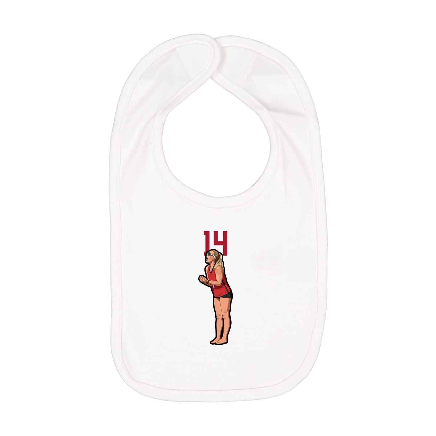 Infant Bib — Number Top in White