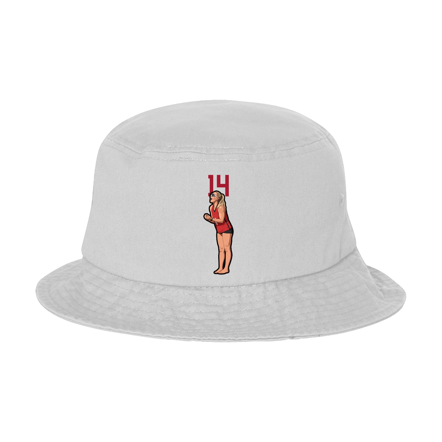 Bucket Cap — Number Top in White