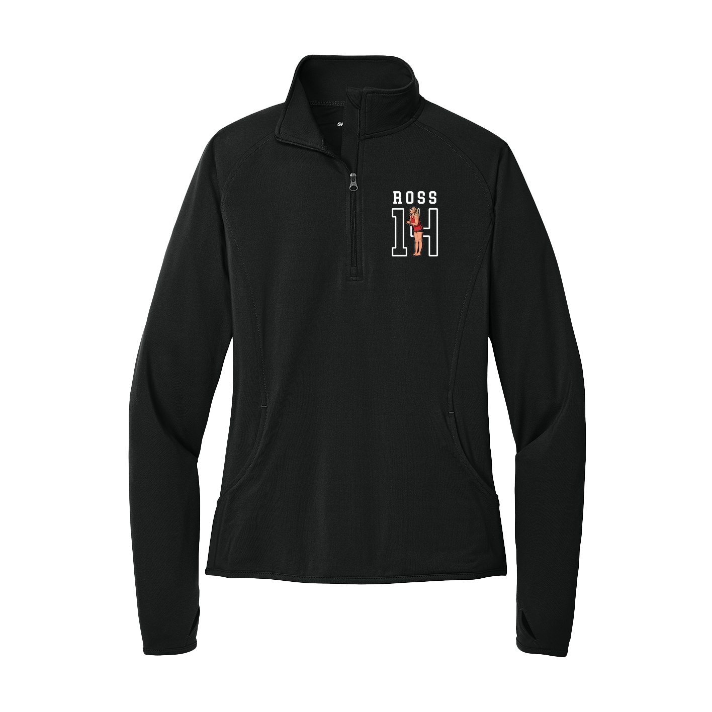 Women's Q-Zip Pullover — Shirsey in Black