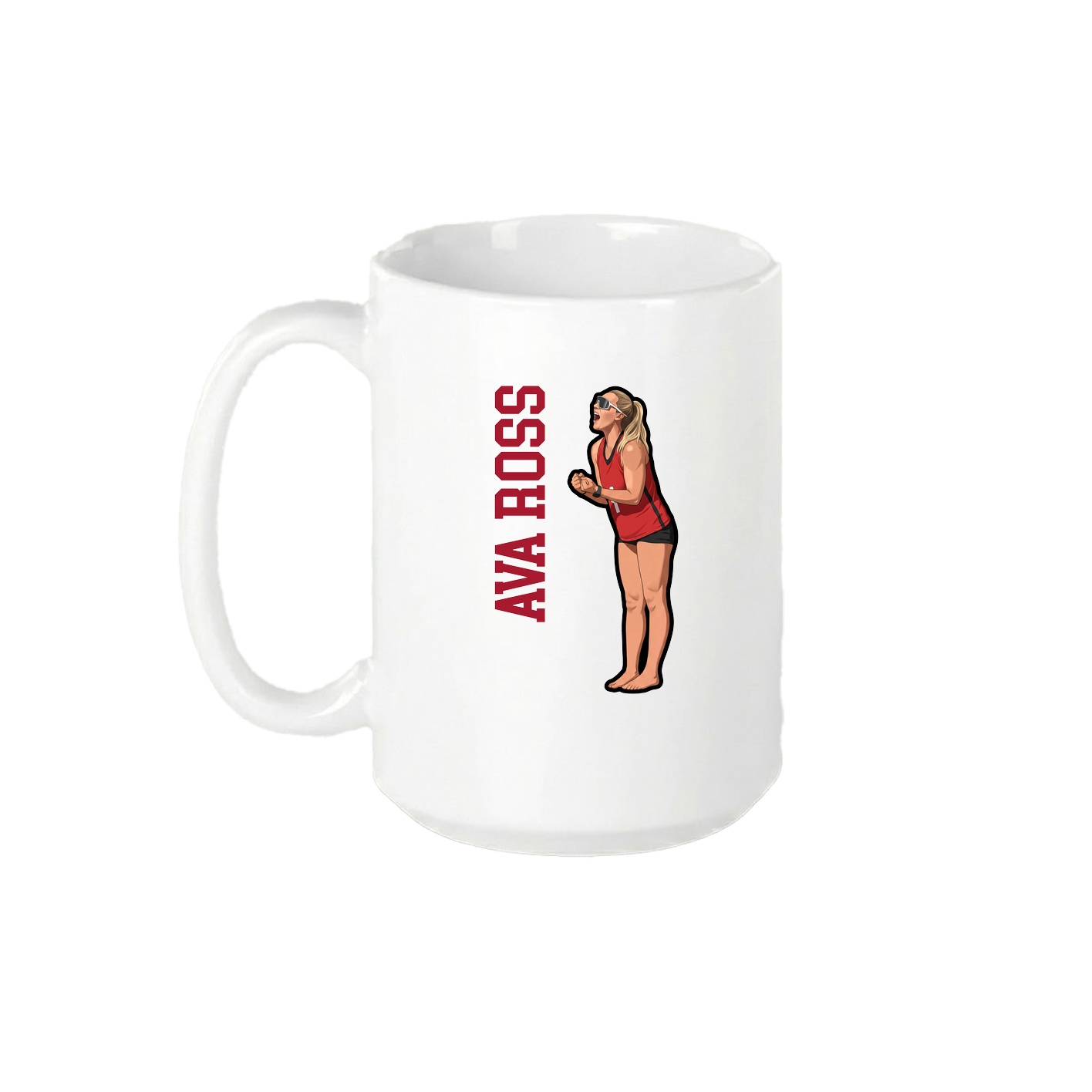 15oz Coffee Mug — Name Vertical in White