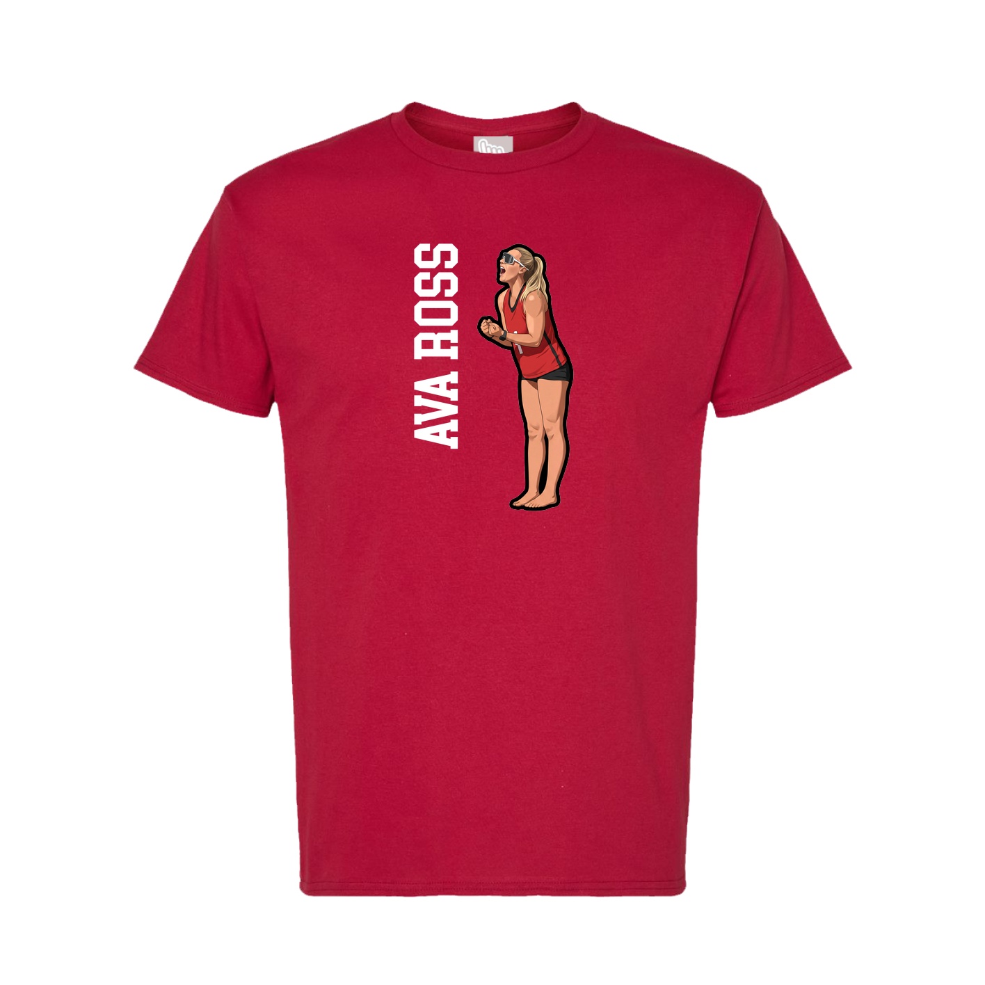 Tee — Name Vertical in Crimson
