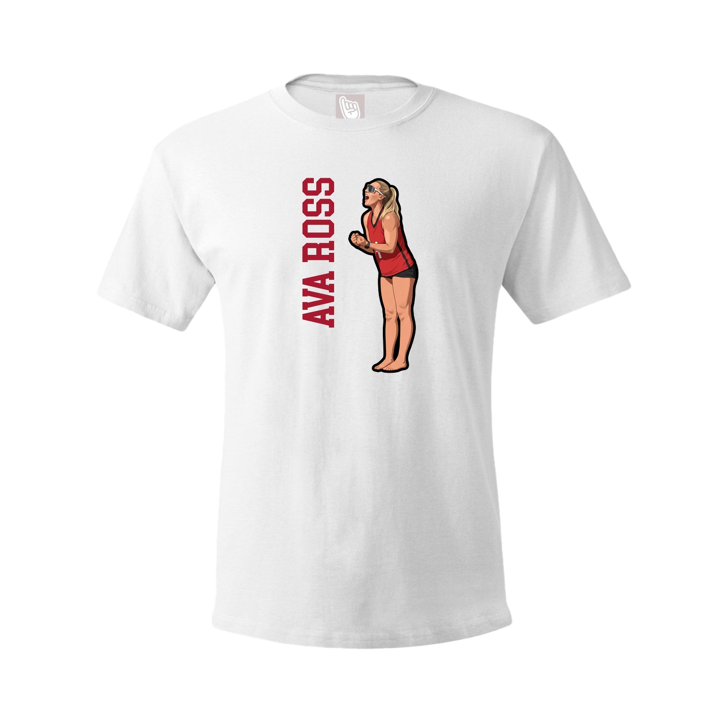 Youth Tee — Name Vertical in White