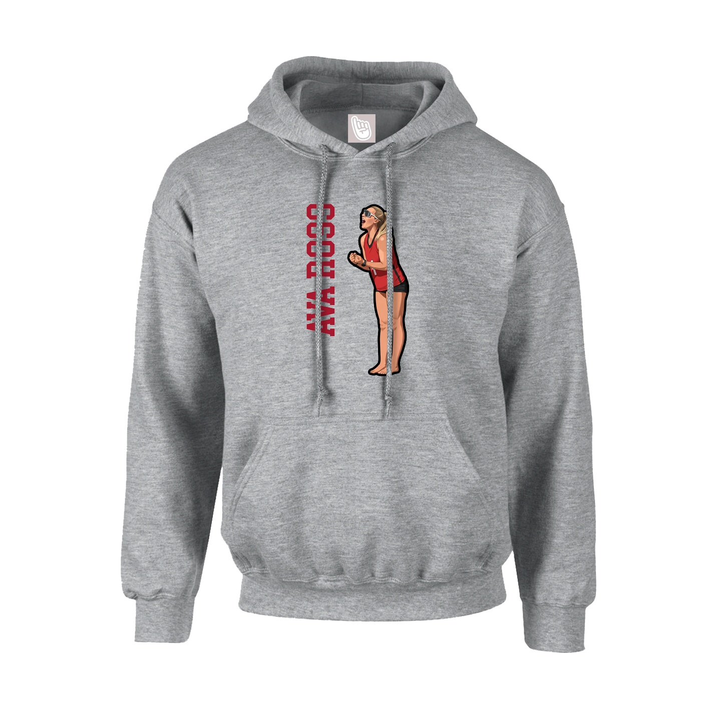 Hoodie — Name Vertical in Grey
