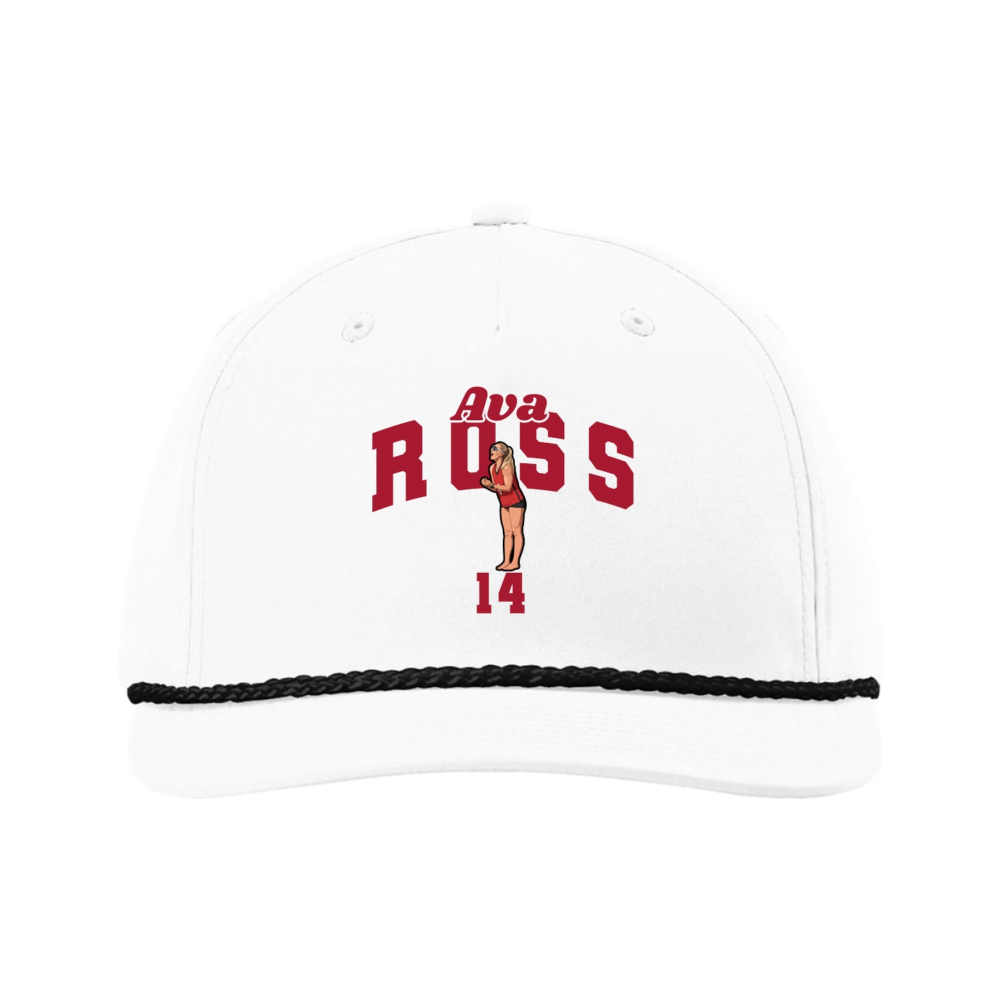 Five-Panel Classic Rope Cap — Signature Arch in White