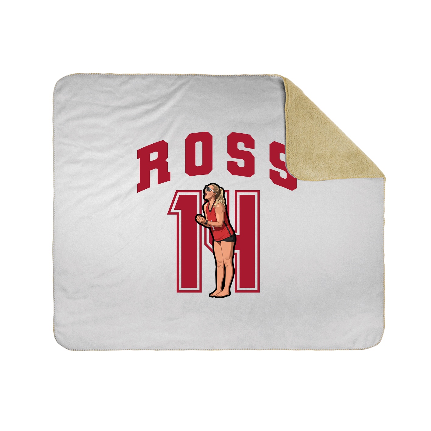 Throw Blanket — Number in White