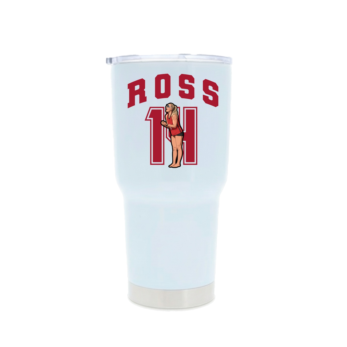 30oz Stainless Steel Tumbler — Number in White