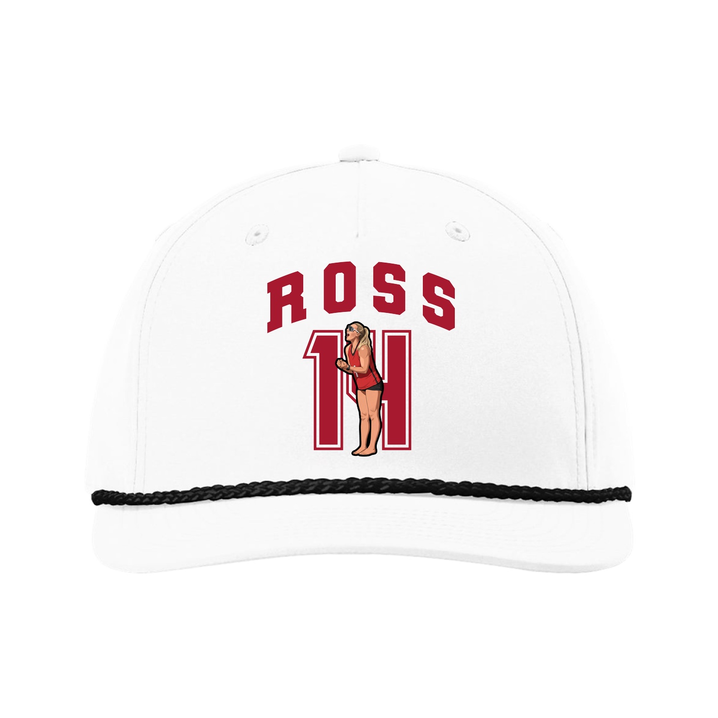 Five-Panel Classic Rope Cap — Number in White
