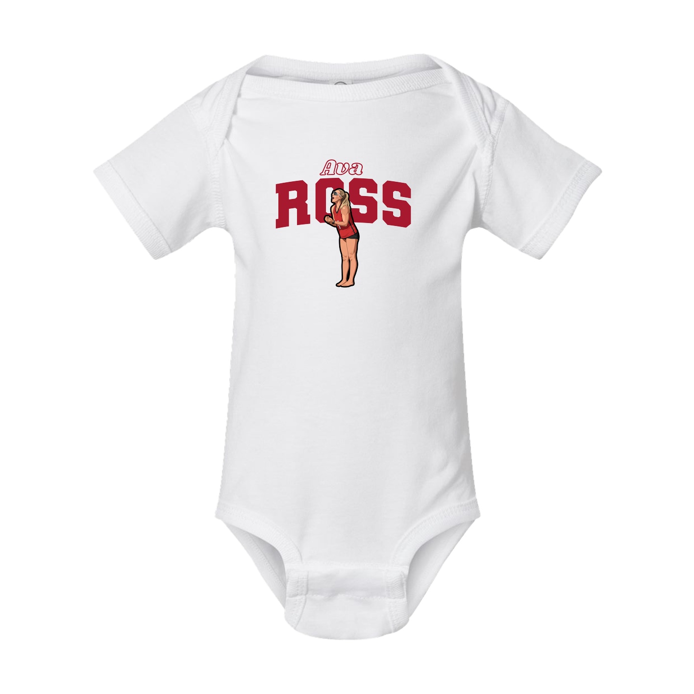 Baby Onesie — Name Arch in White