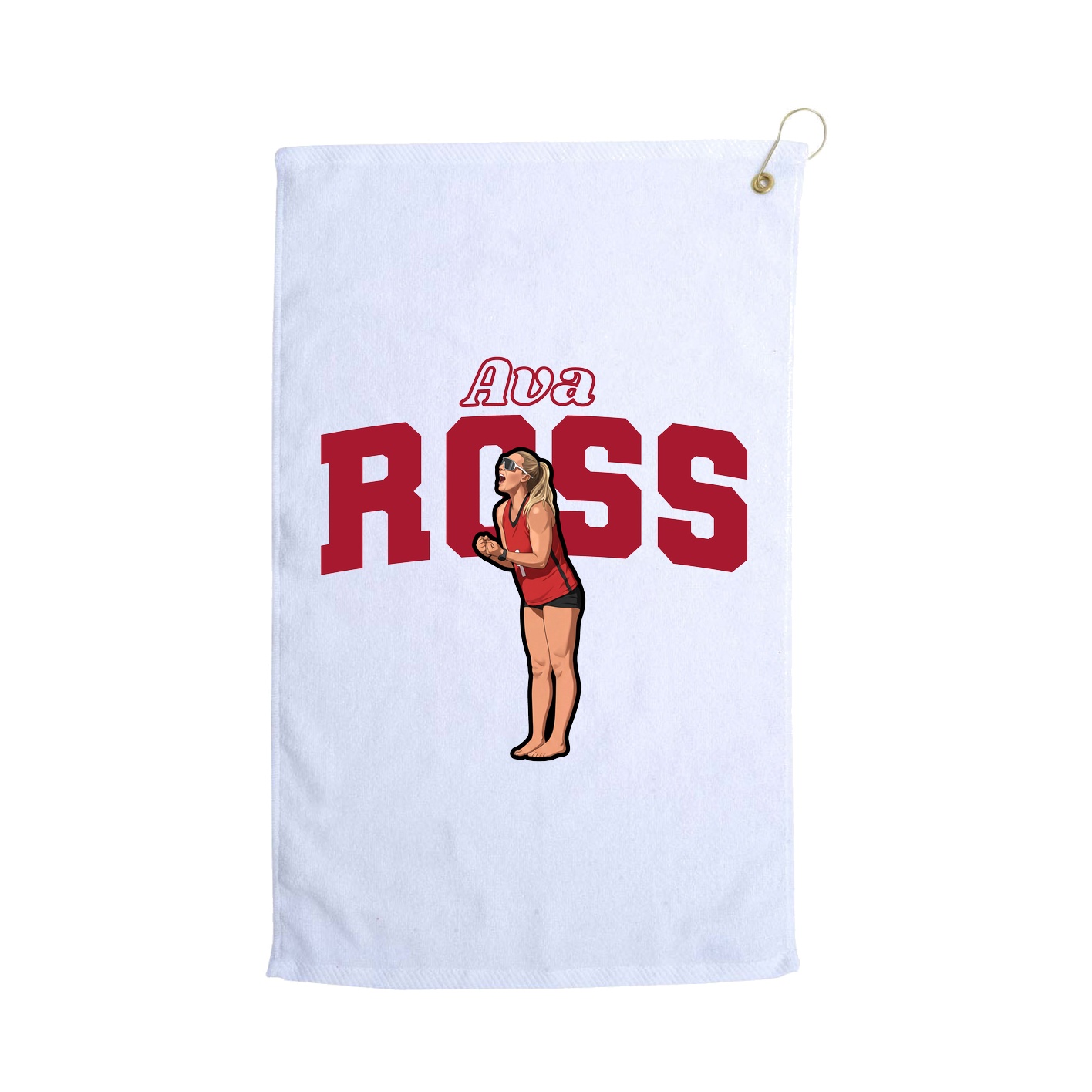 Golf Towel — Name Arch in White