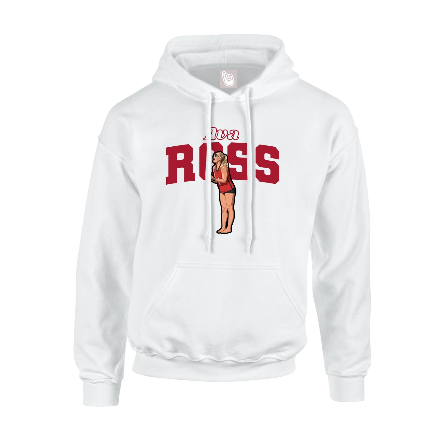 Youth Hoodie — Name Arch in White