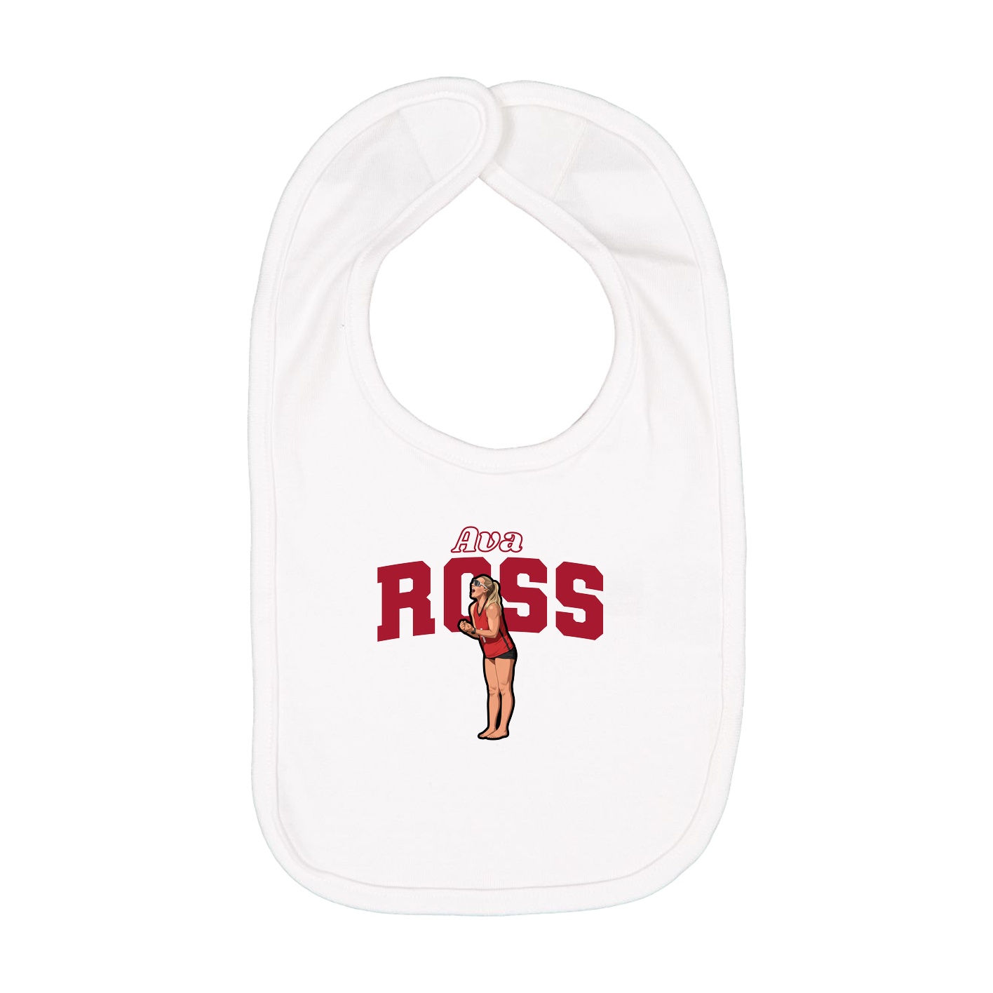 Infant Bib — Name Arch in White