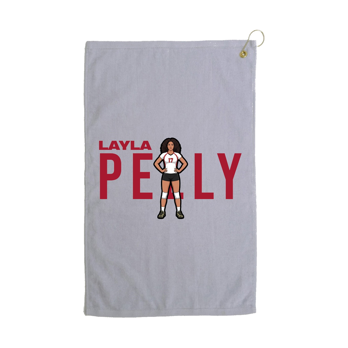 Golf Towel — Player Name in Grey